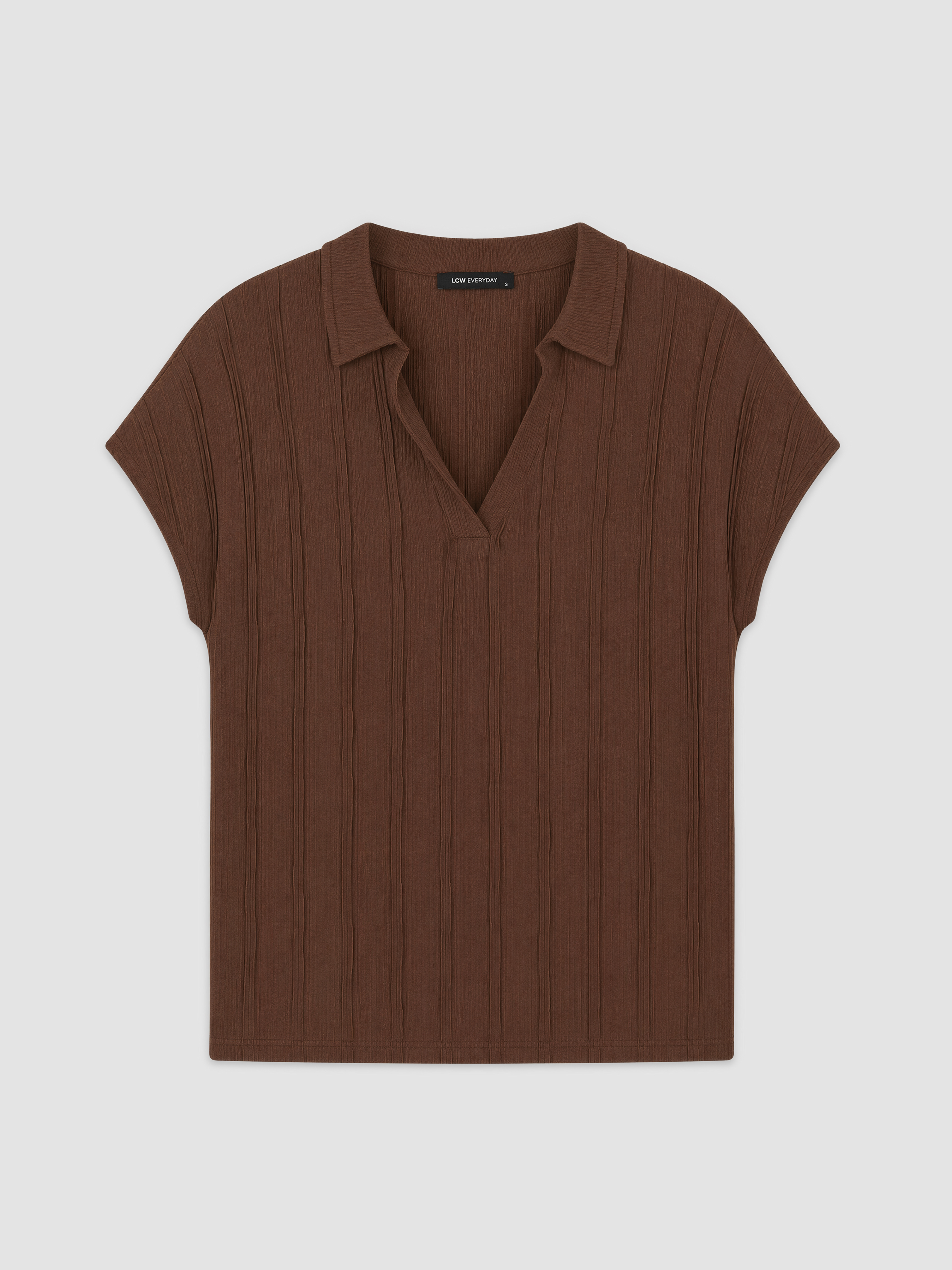 LCW EVERYDAY Polo Yaka Dokulu Bluz görsel 5