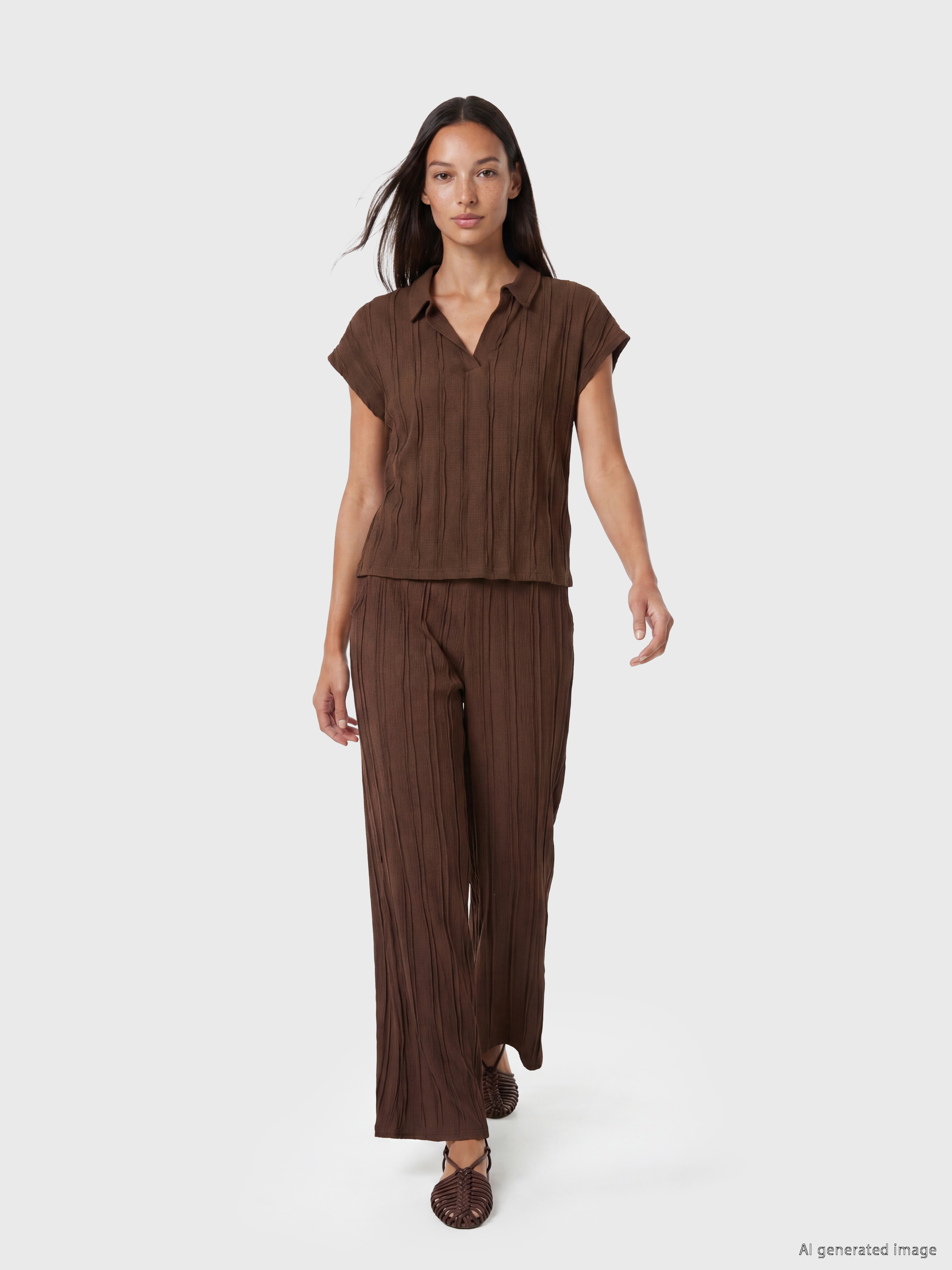 LCW EVERYDAY Polo Yaka Dokulu Bluz görsel 2