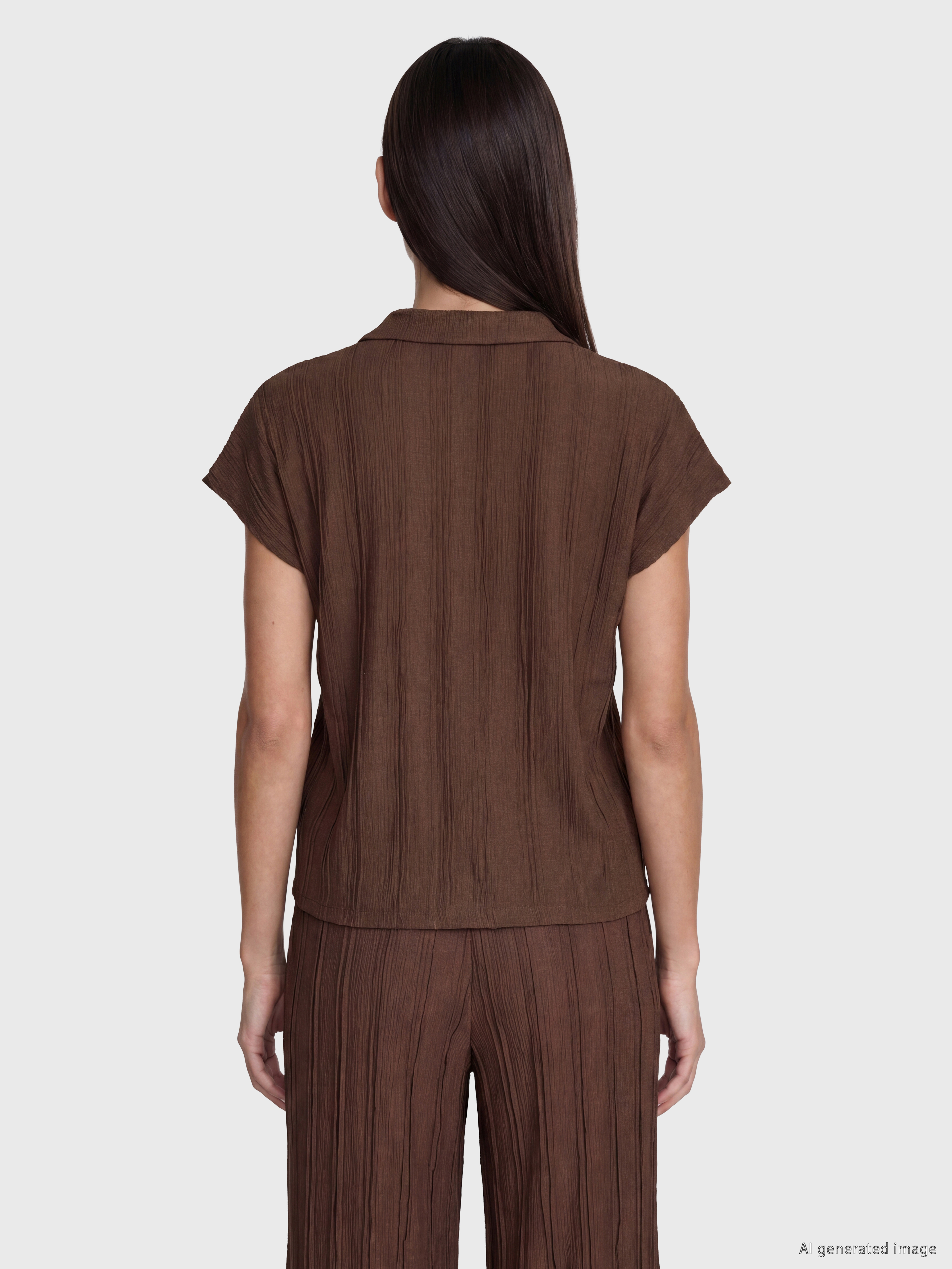 LCW EVERYDAY Polo Yaka Dokulu Bluz görsel 4