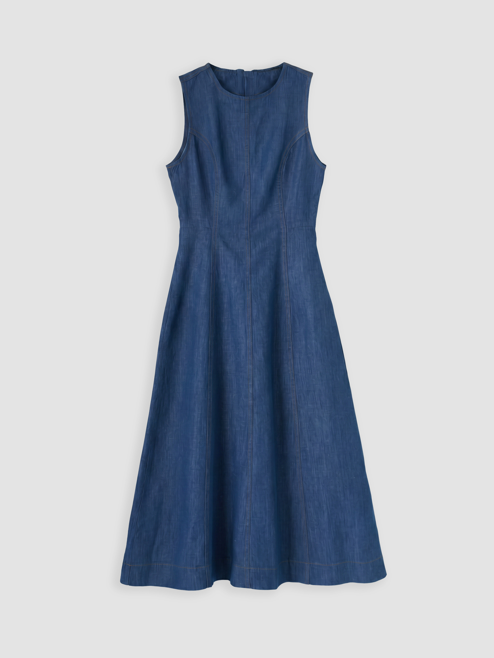 LCW Modest Midi Kloş Jean Elbise görsel 5
