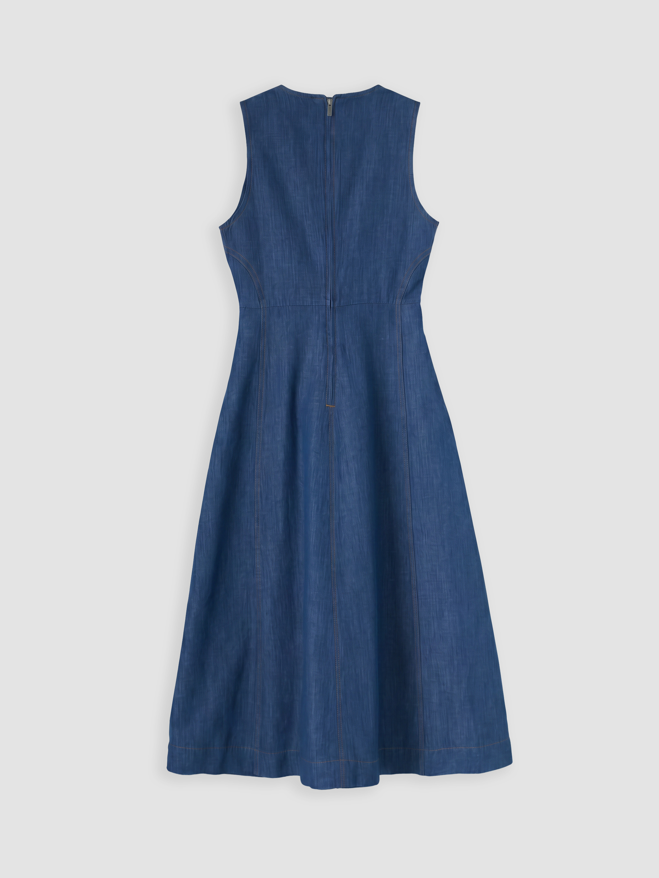 LCW Modest Midi Kloş Jean Elbise görsel 6
