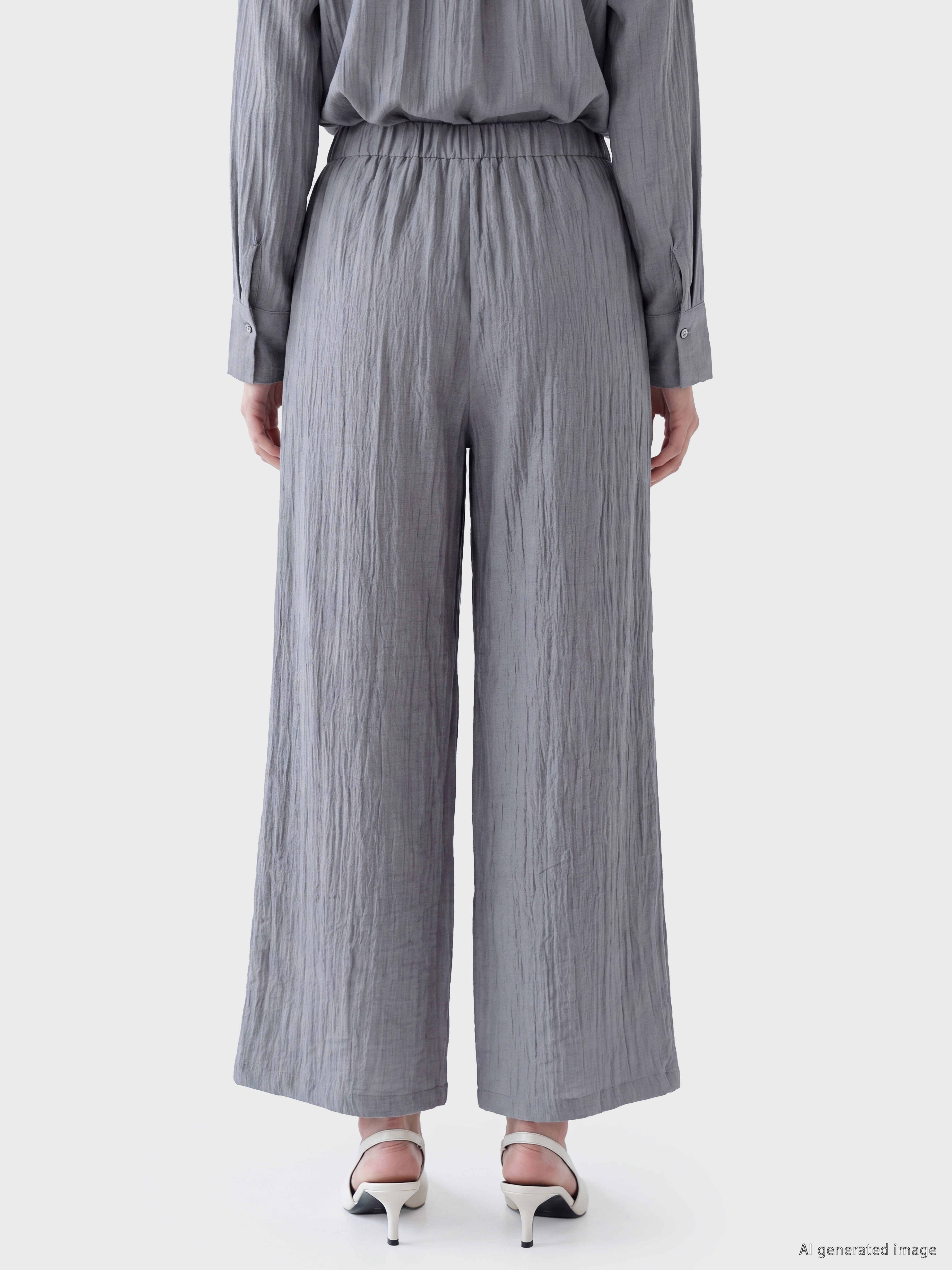 LCW Modest Beli Lastikli Dokulu Kadın Pantolon görsel 4