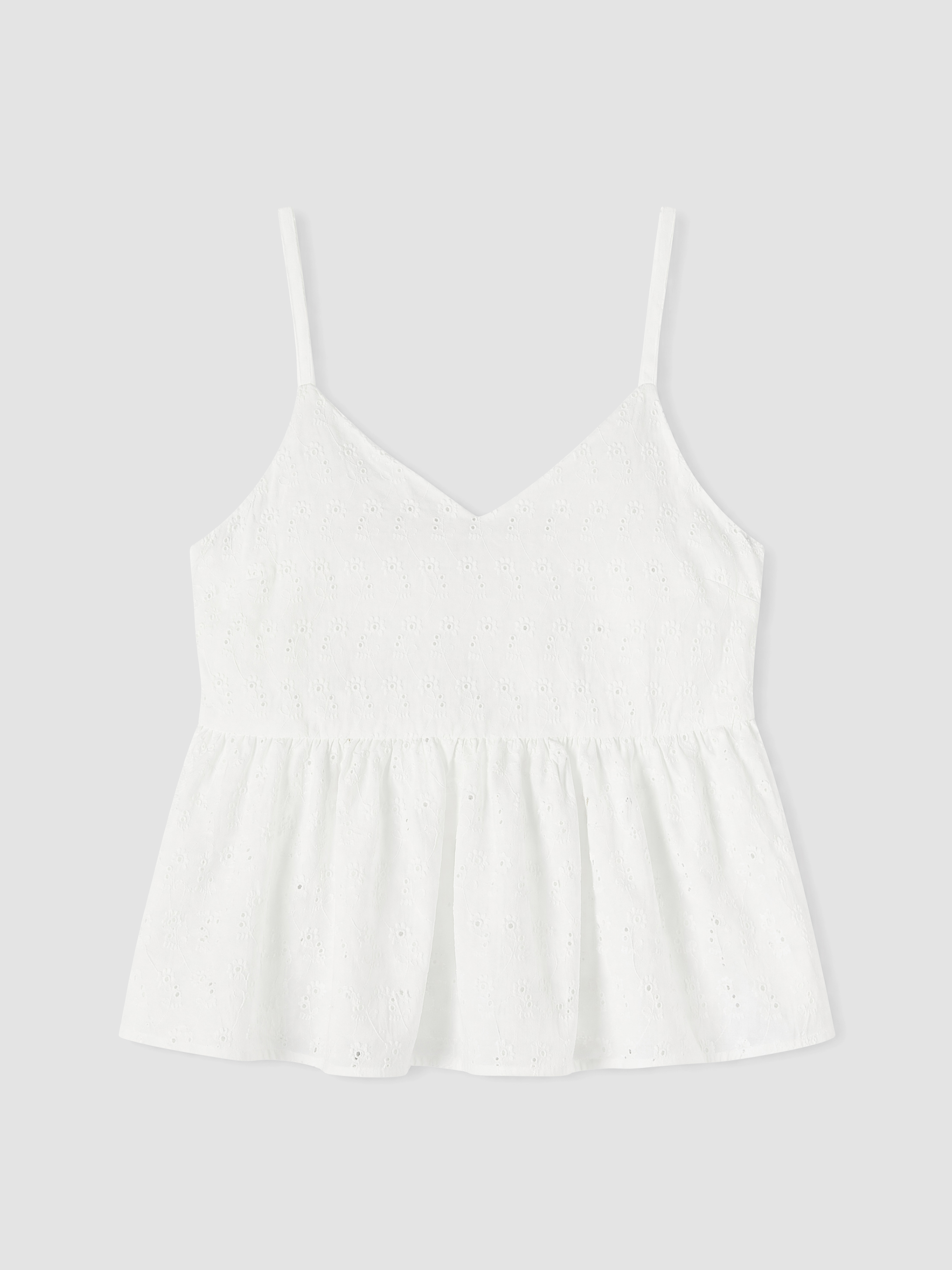 LCW Vision İp Askılı Brode Peplum Bluz