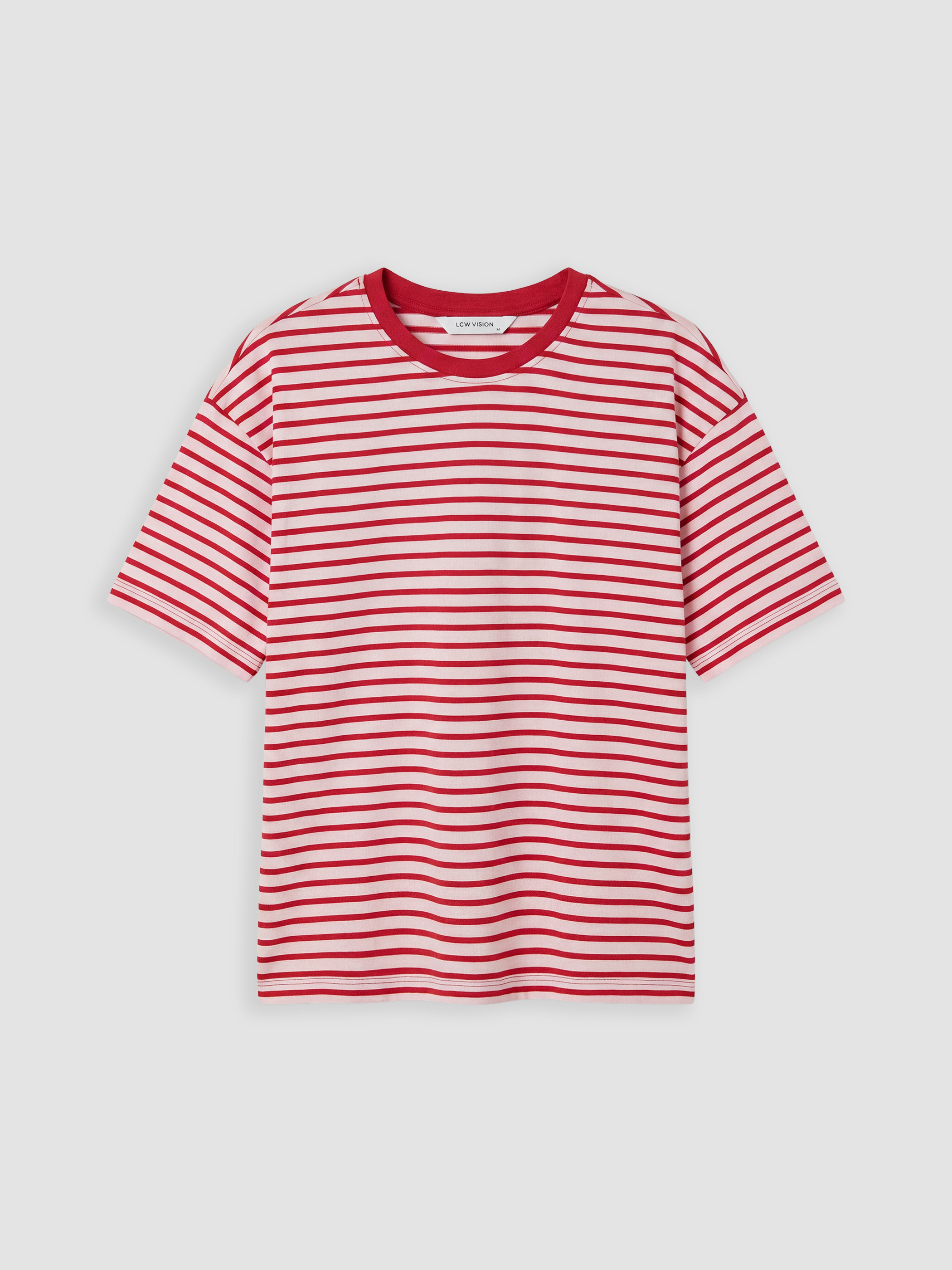 LCW Vision %100 Pamuklu Oversize Kadın Tişört görsel 6
