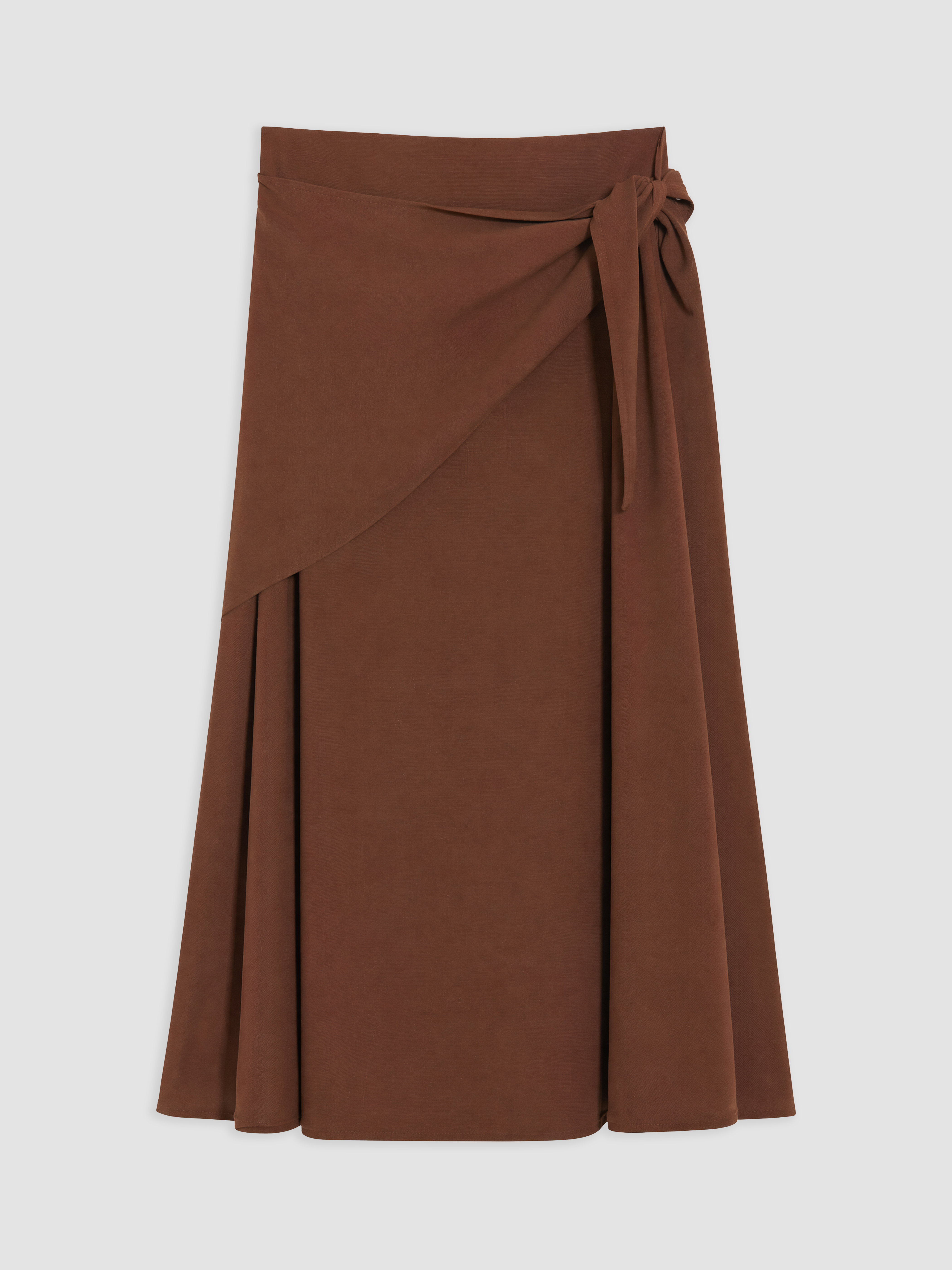 LCW Vision Beli Bağlamalı Keten Karışımlı Etek görsel 5