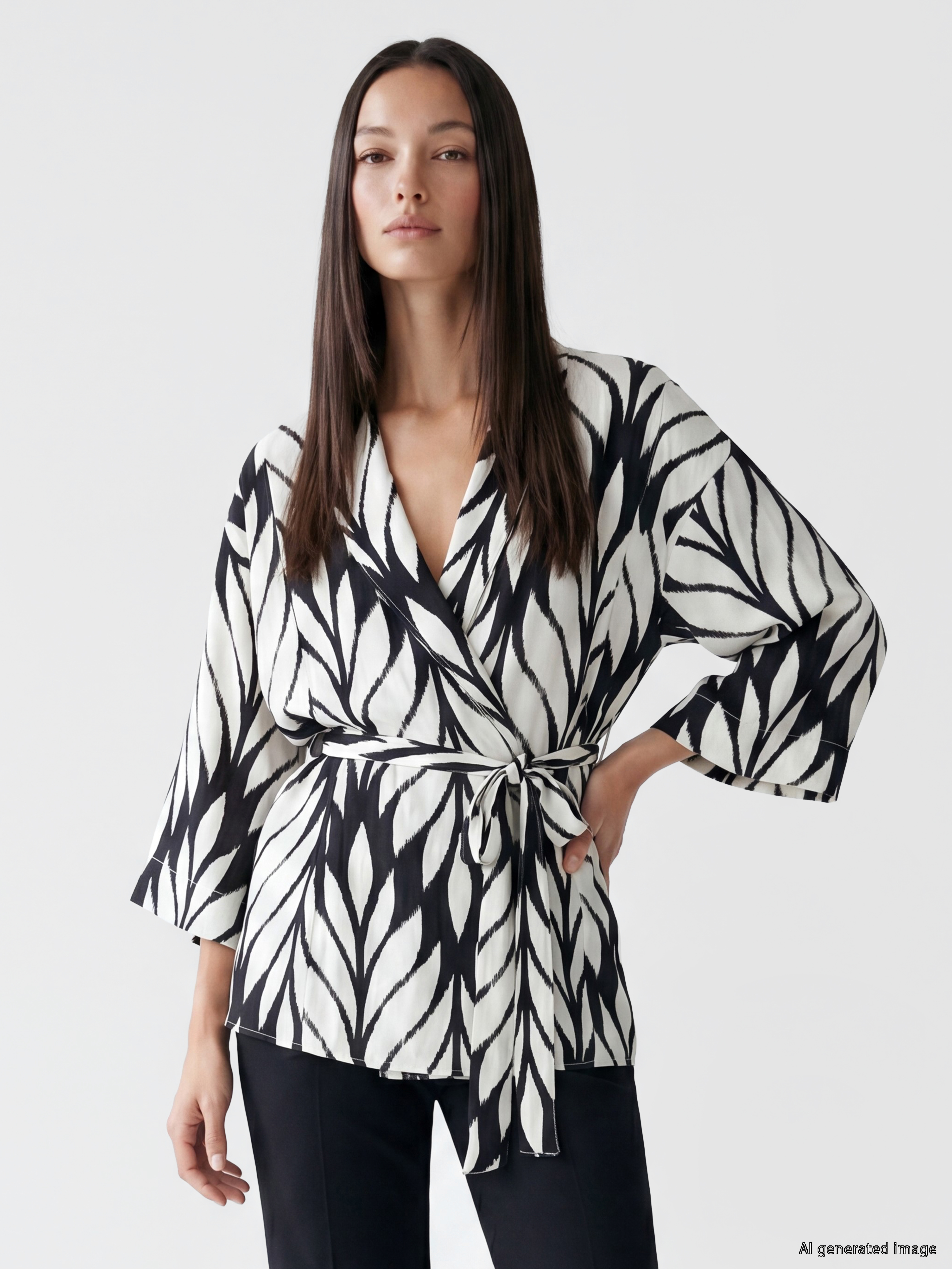 LCW EVERYDAY Şal Yaka Desenli Kadın Kimono