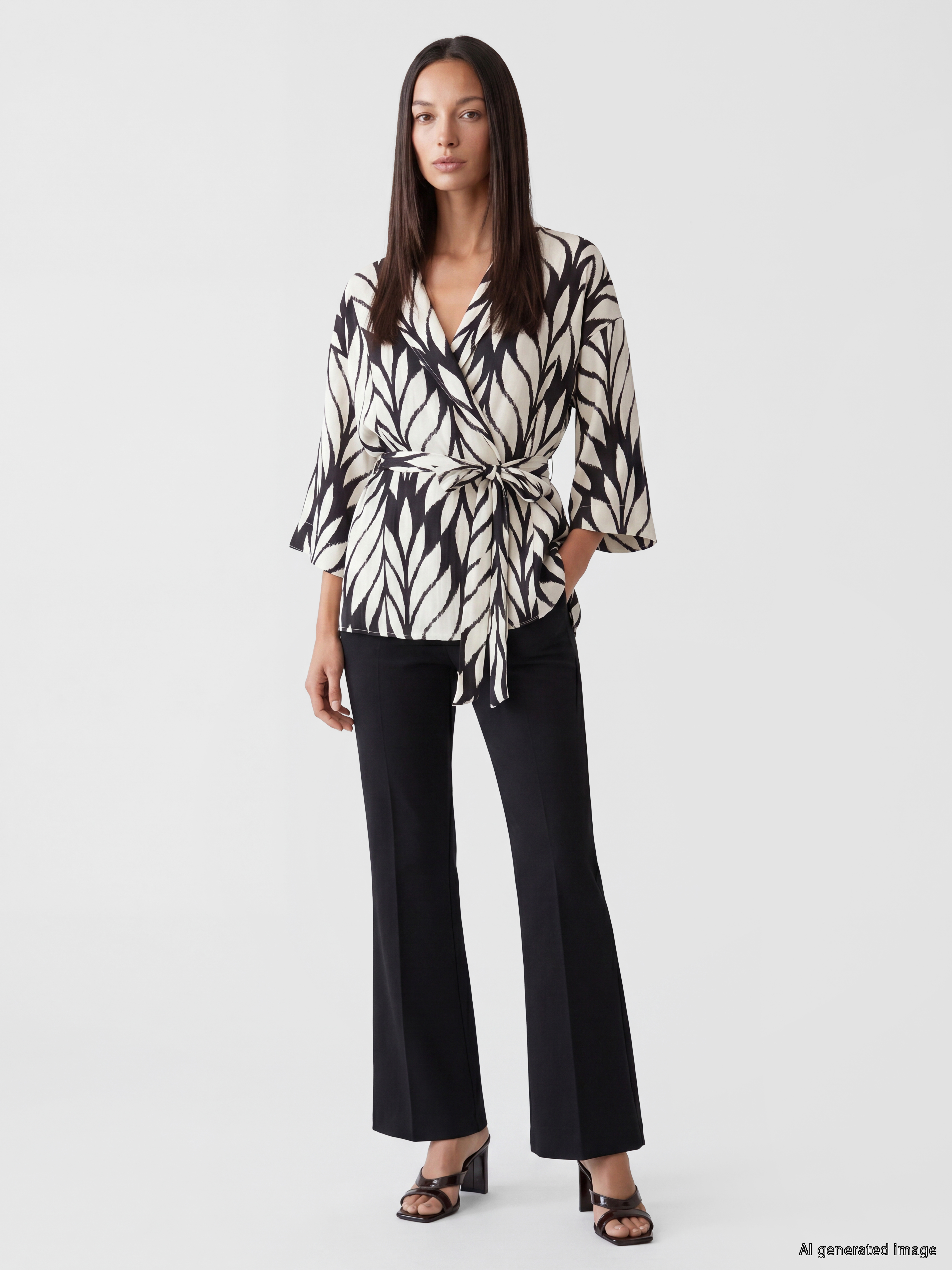 LCW EVERYDAY Şal Yaka Desenli Kadın Kimono görsel 2