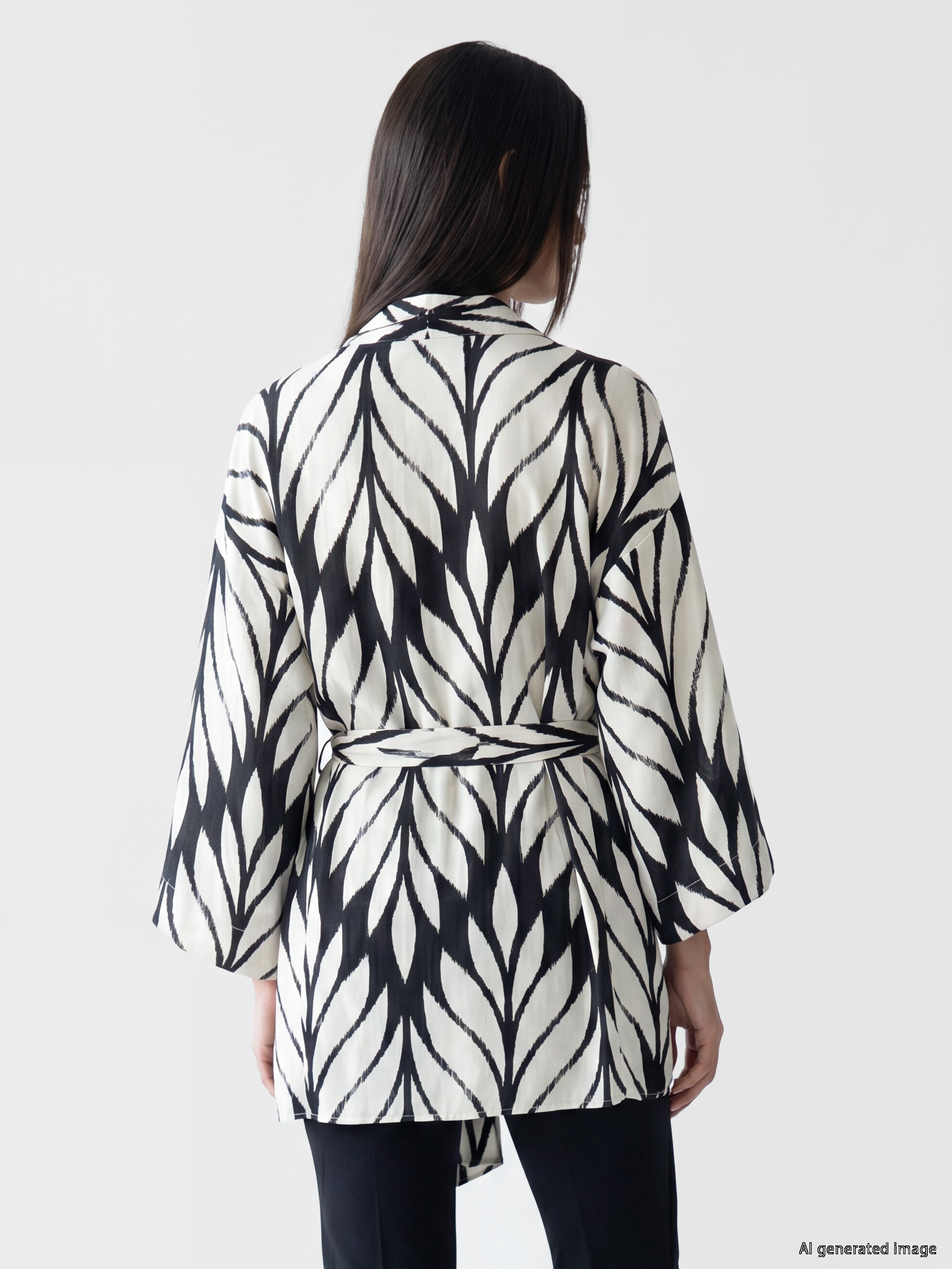 LCW EVERYDAY Şal Yaka Desenli Kadın Kimono görsel 3