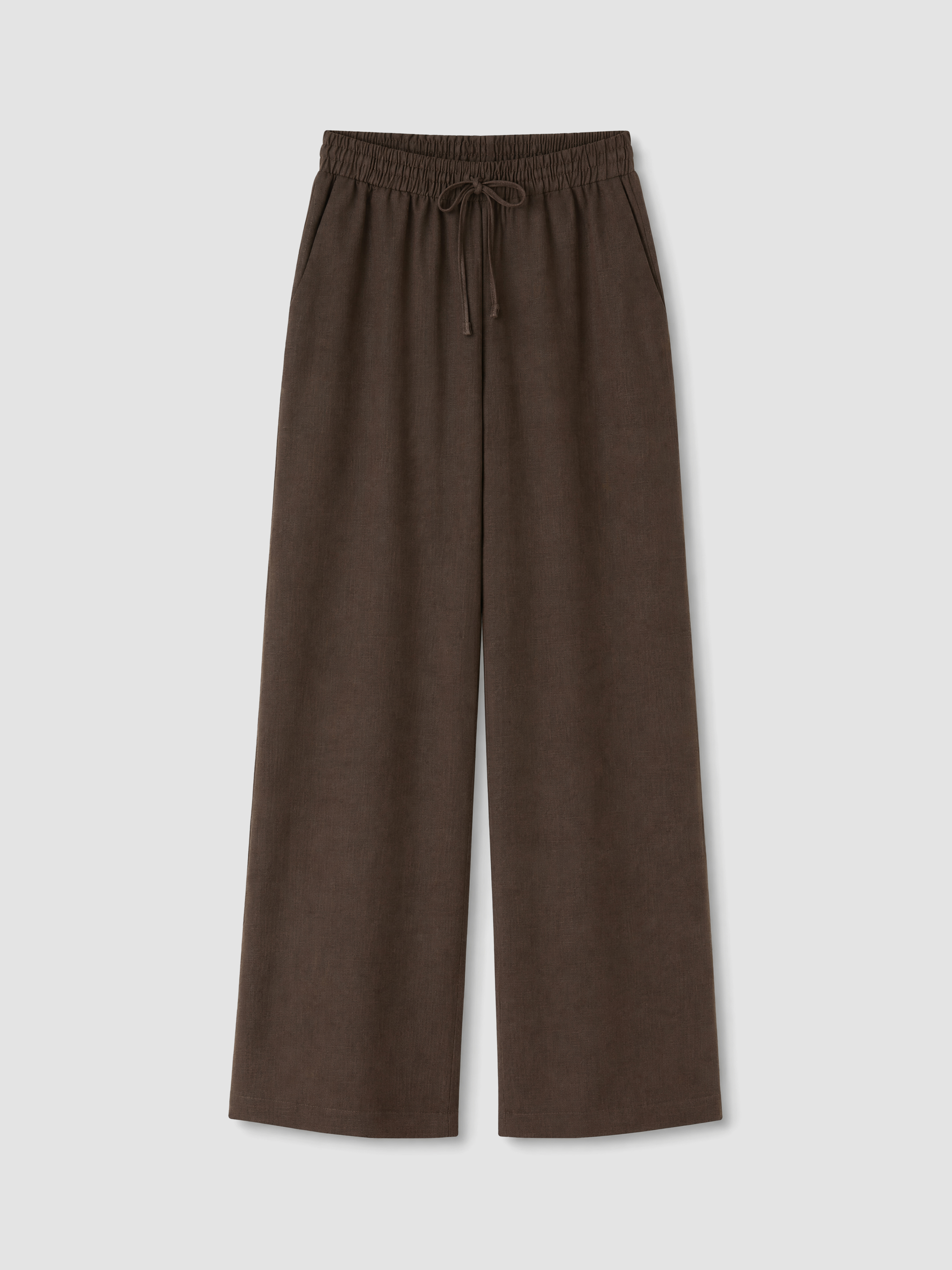 LCW Petite Beli Lastikli Keten Karışımlı Kadın Pantolon görsel 3