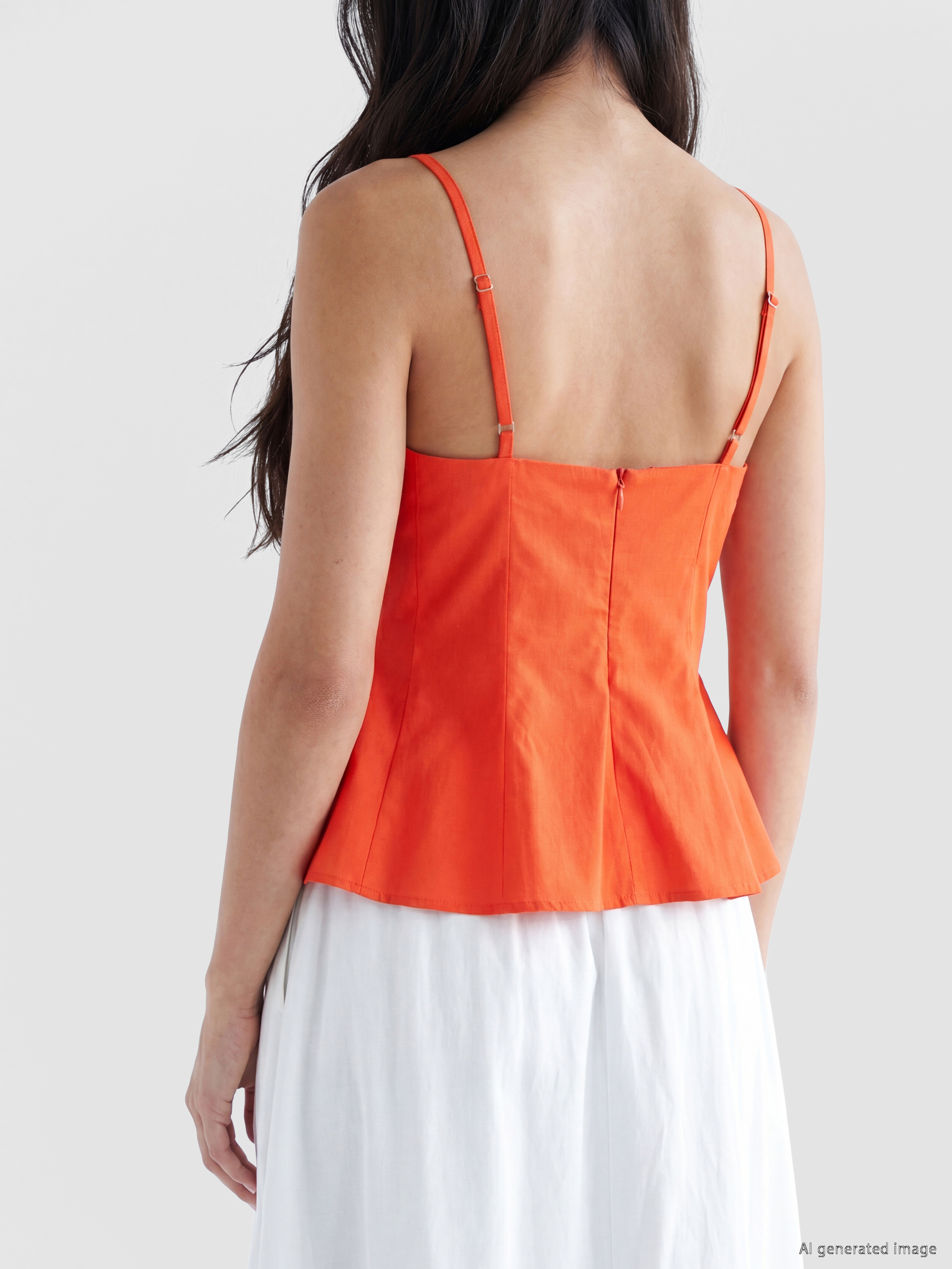 LCW Vision Kare Yaka İp Askılı Peplum Bluz görsel 4