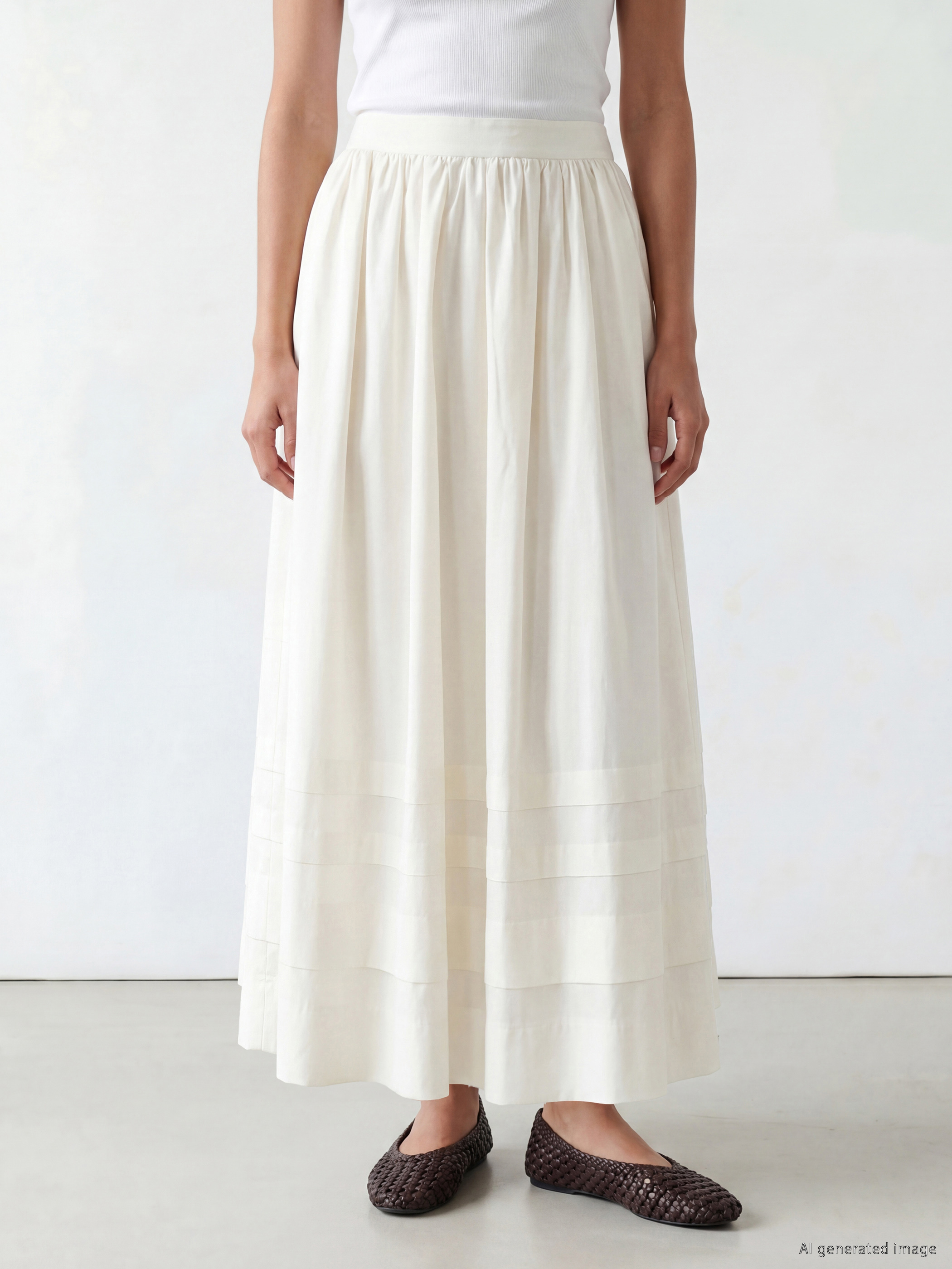 LCW Modest Beli Fermuarlı Kloş Etek görsel 2