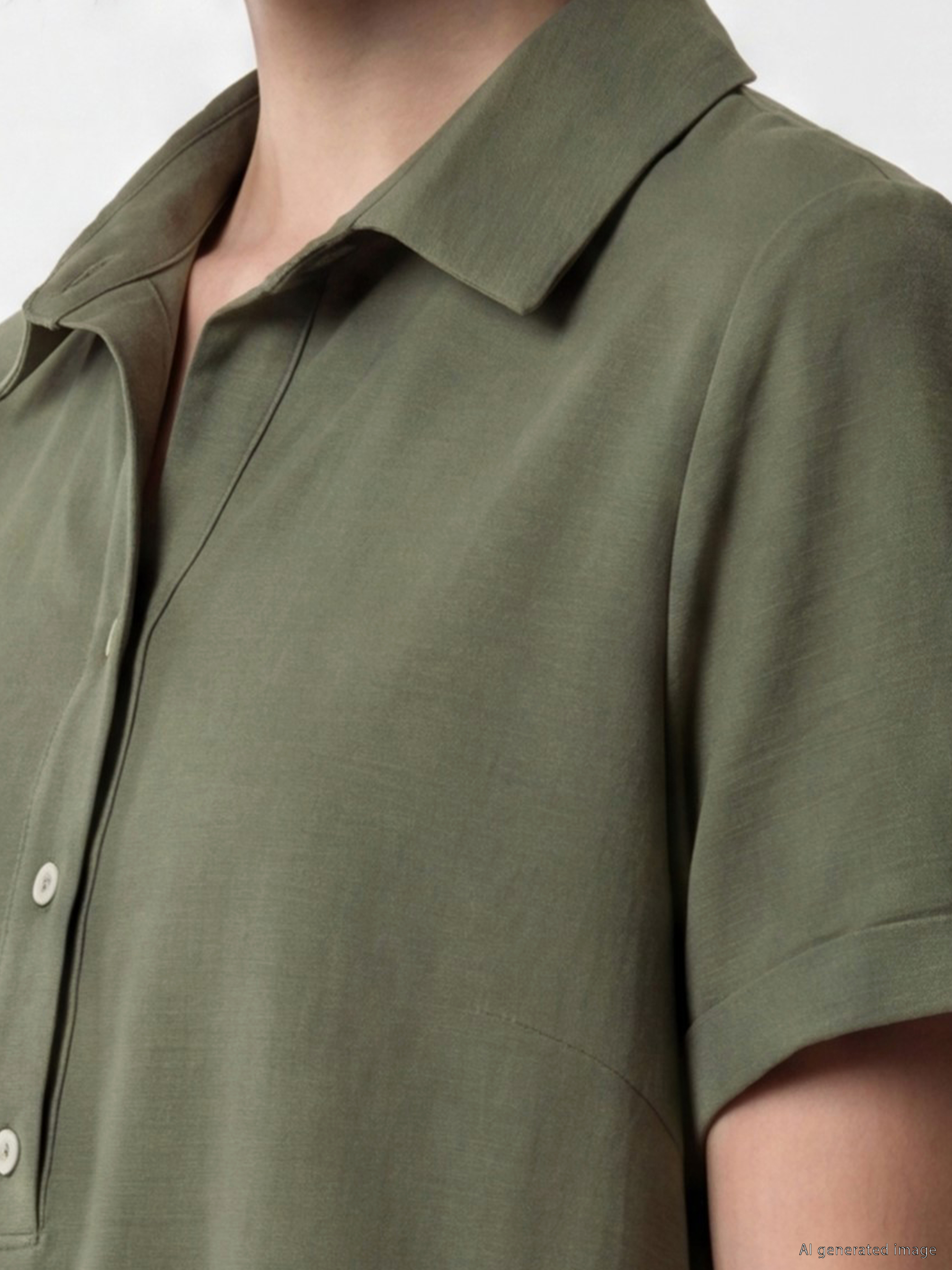 LCW Petite Polo Yaka Müslin Elbise görsel 3
