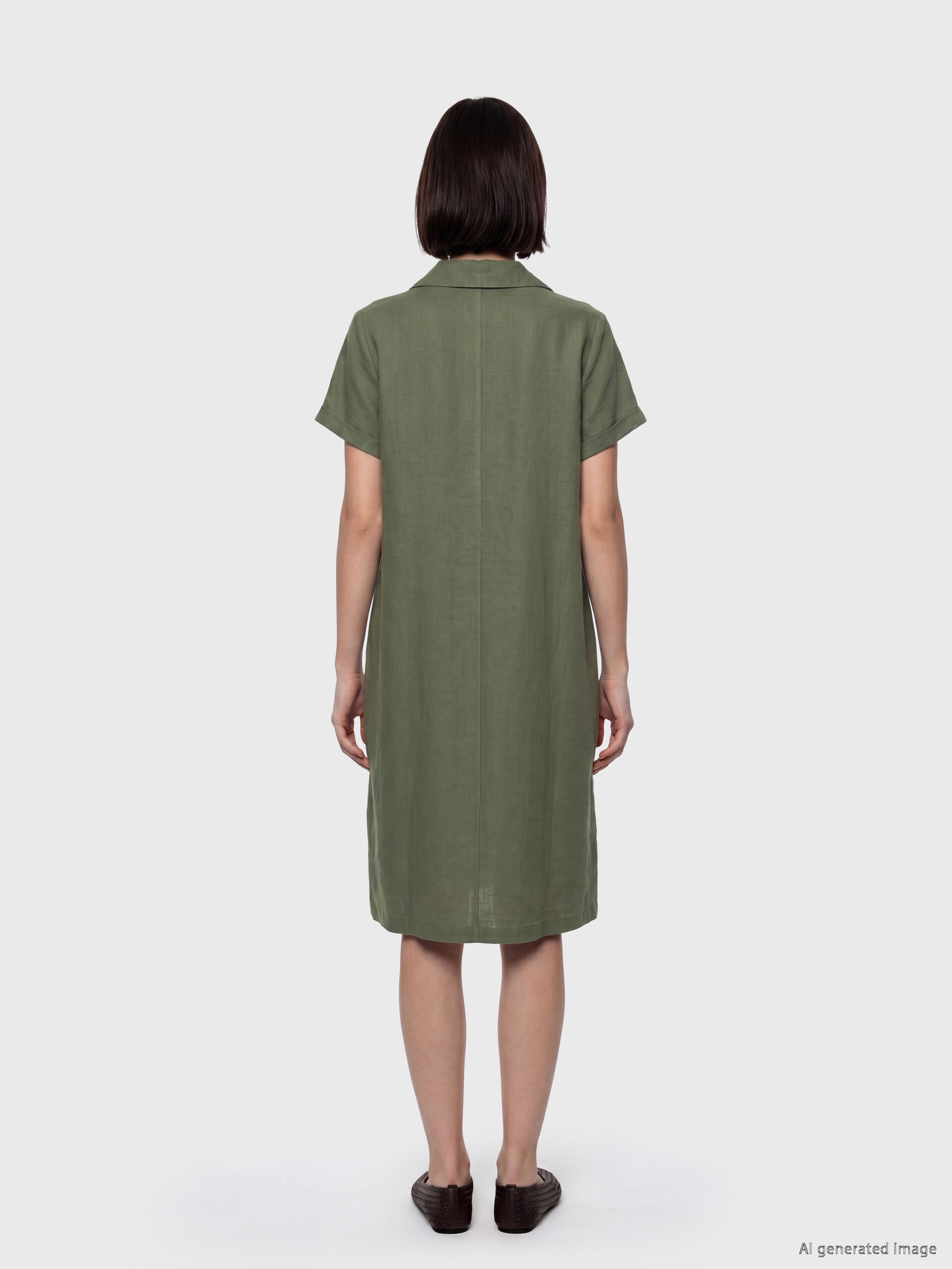 LCW Petite Polo Yaka Müslin Elbise görsel 4