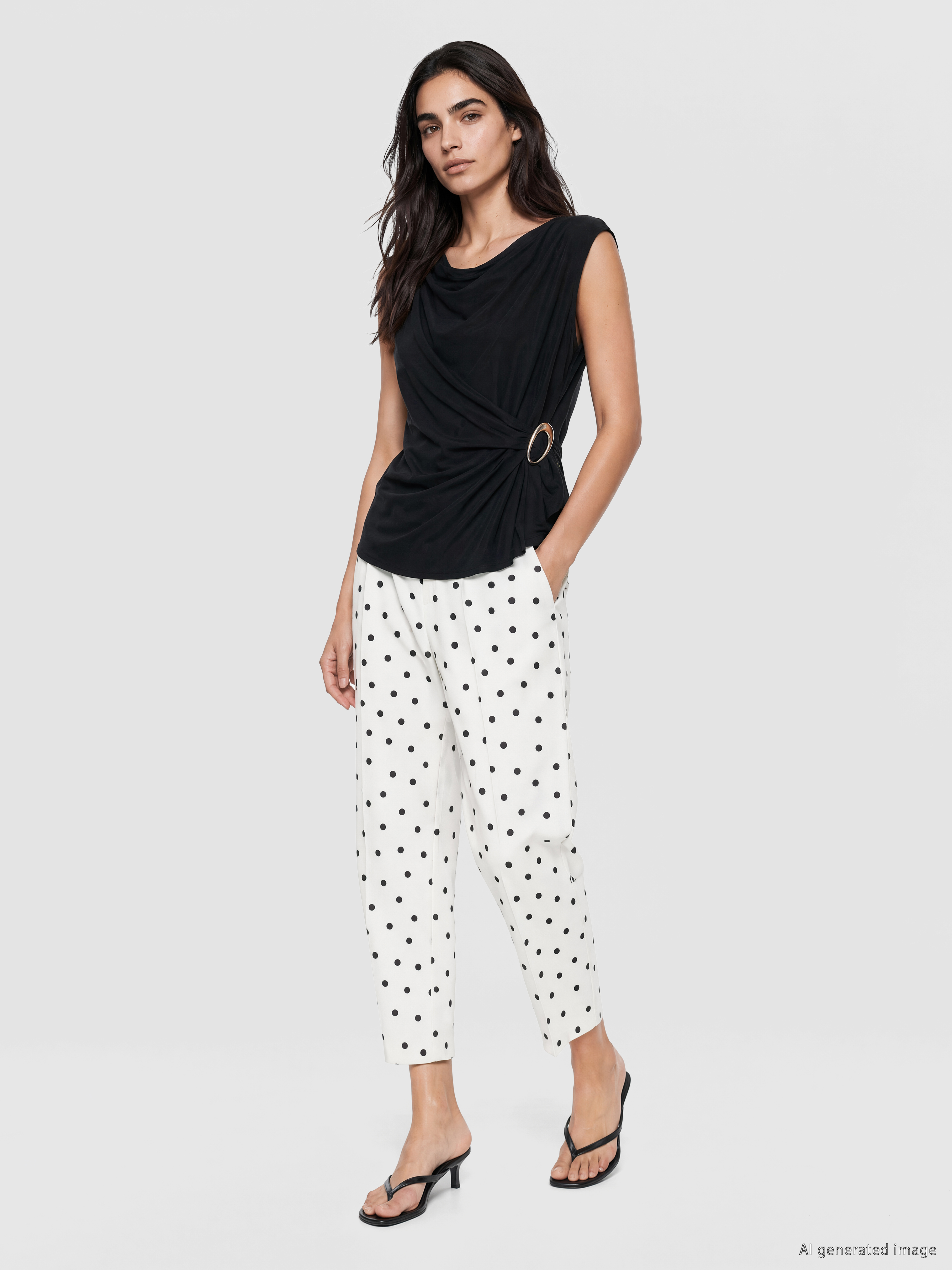 LCW Vision Regular Fit Puantiyeli Kadın Pantolon