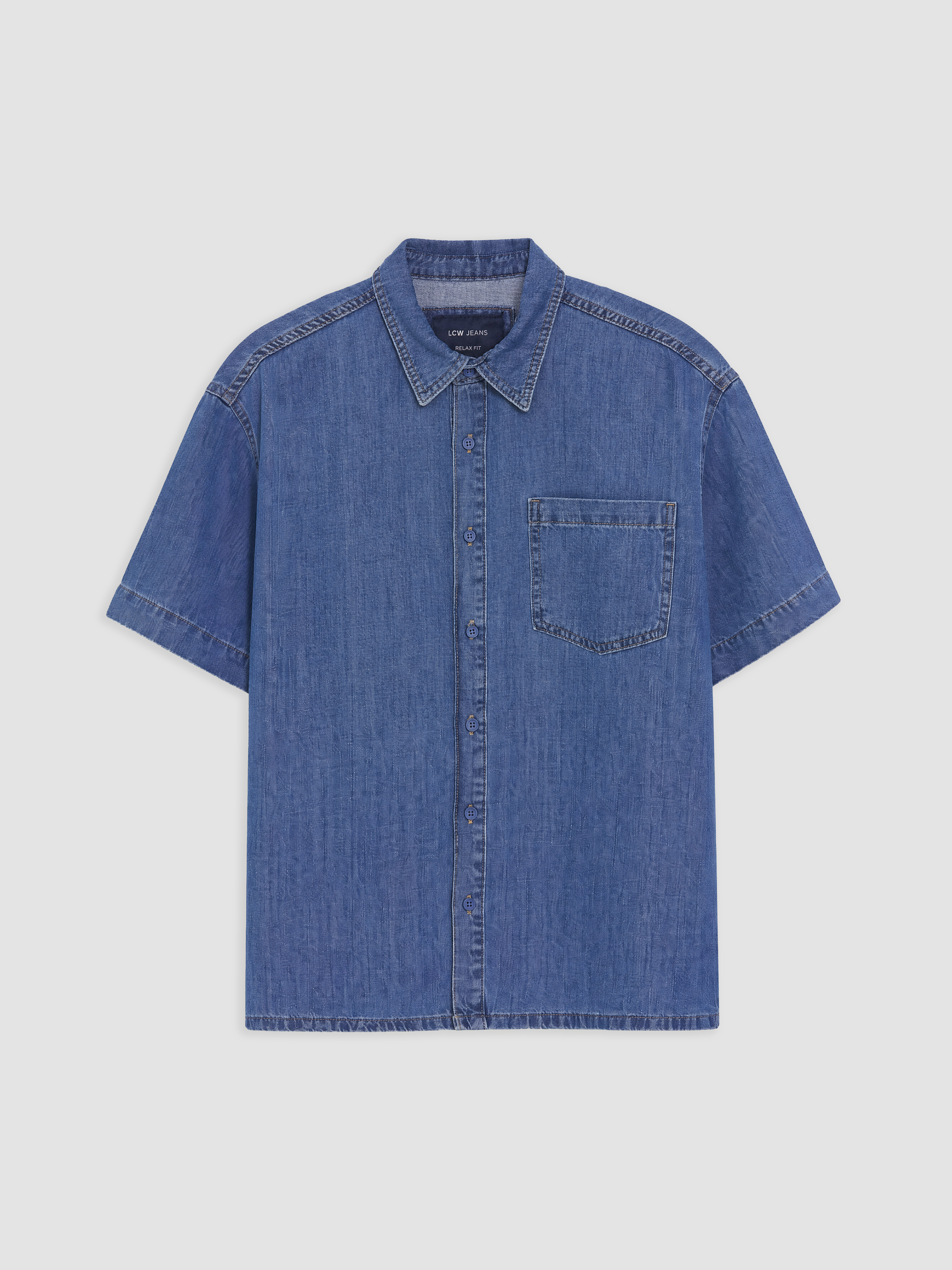 LCW Jeans Relax Fit Erkek Jean Gömlek görsel 4