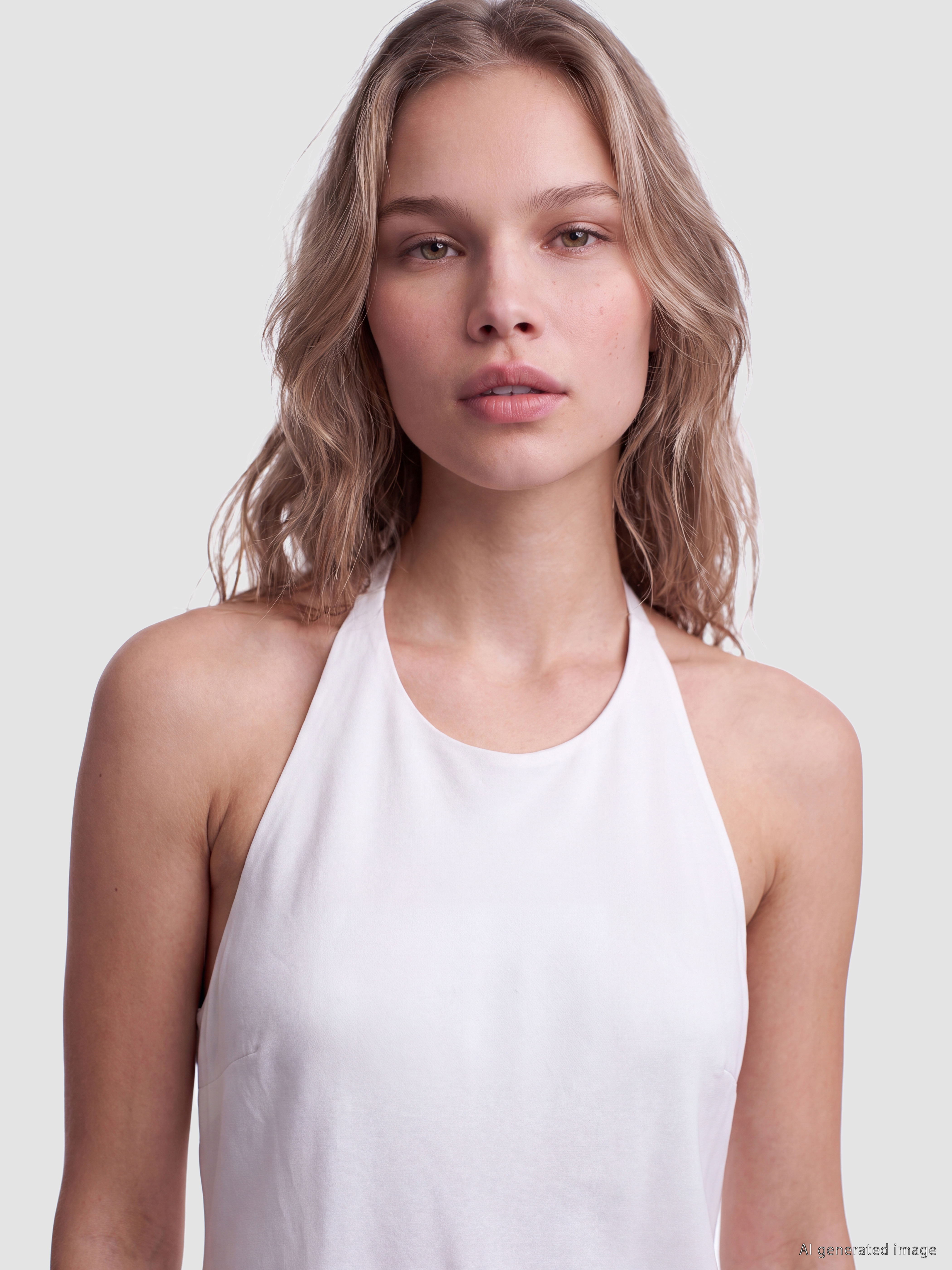 LCW Vision Halter Yaka A Kesim Jean Elbise görsel 3