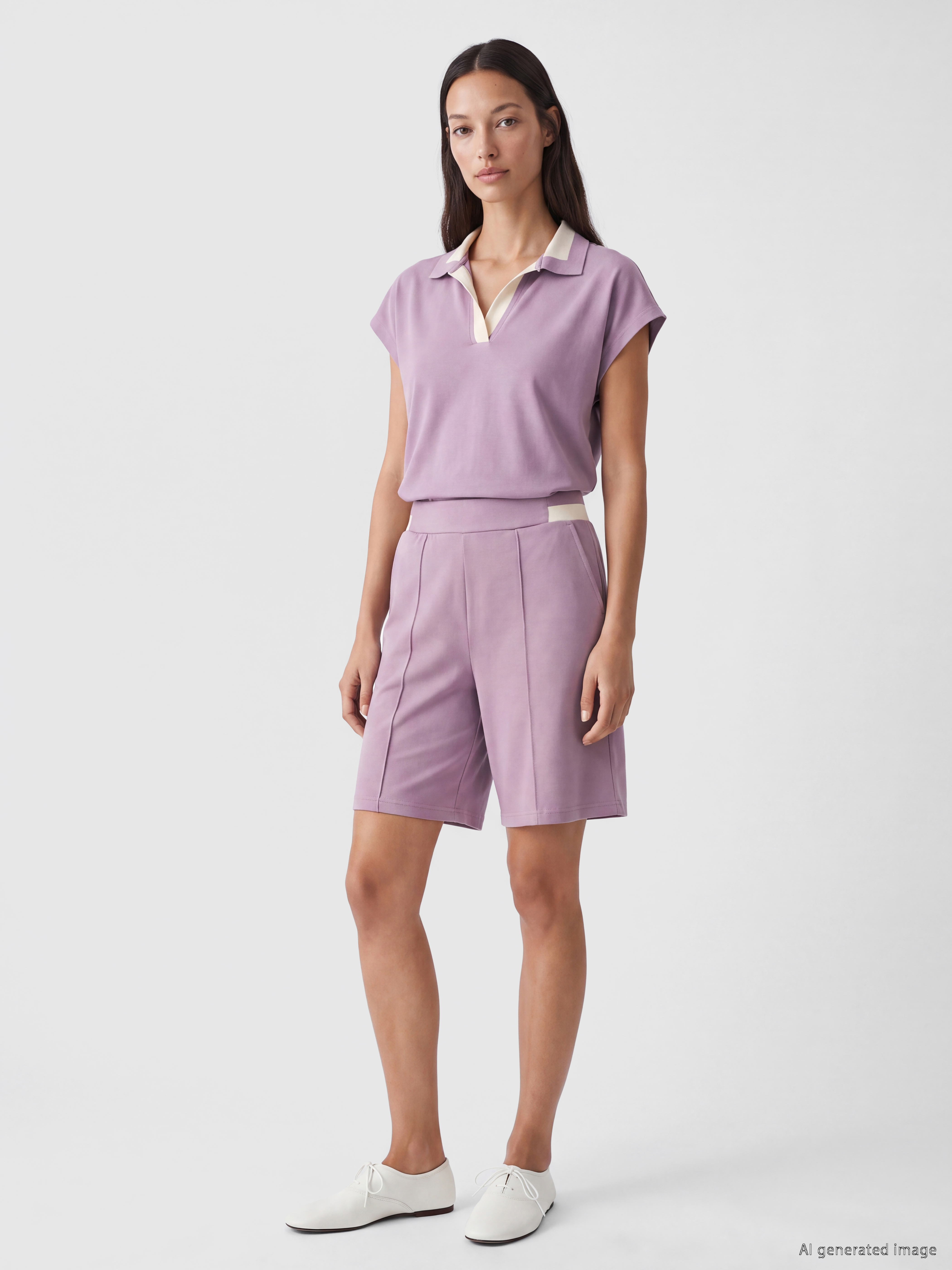 LCW EVERYDAY Polo Yaka Kadın Tişört görsel 2