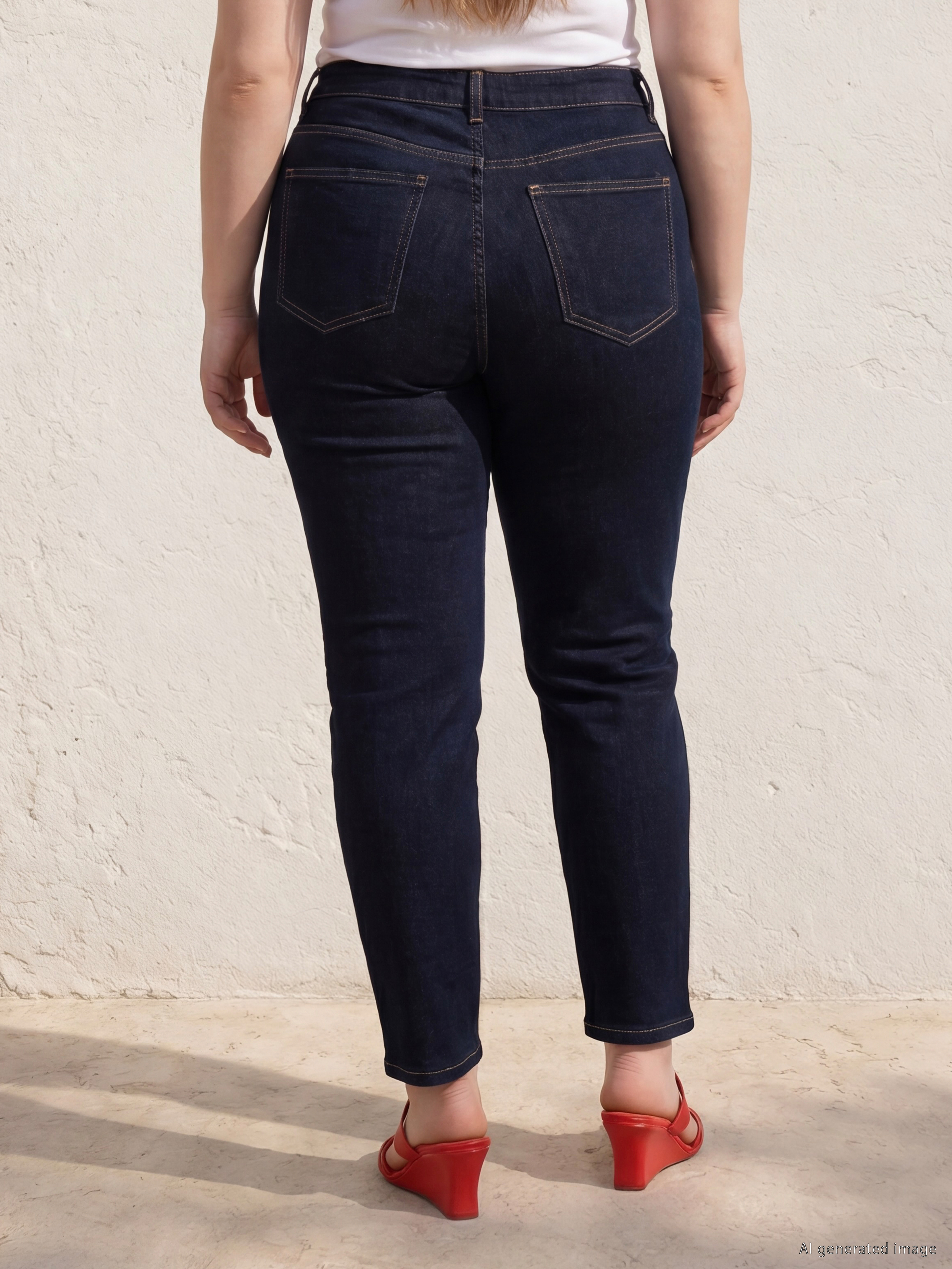 LCW Curve Büyük Beden Slim Mom Kadın Jean Pantolon görsel 4