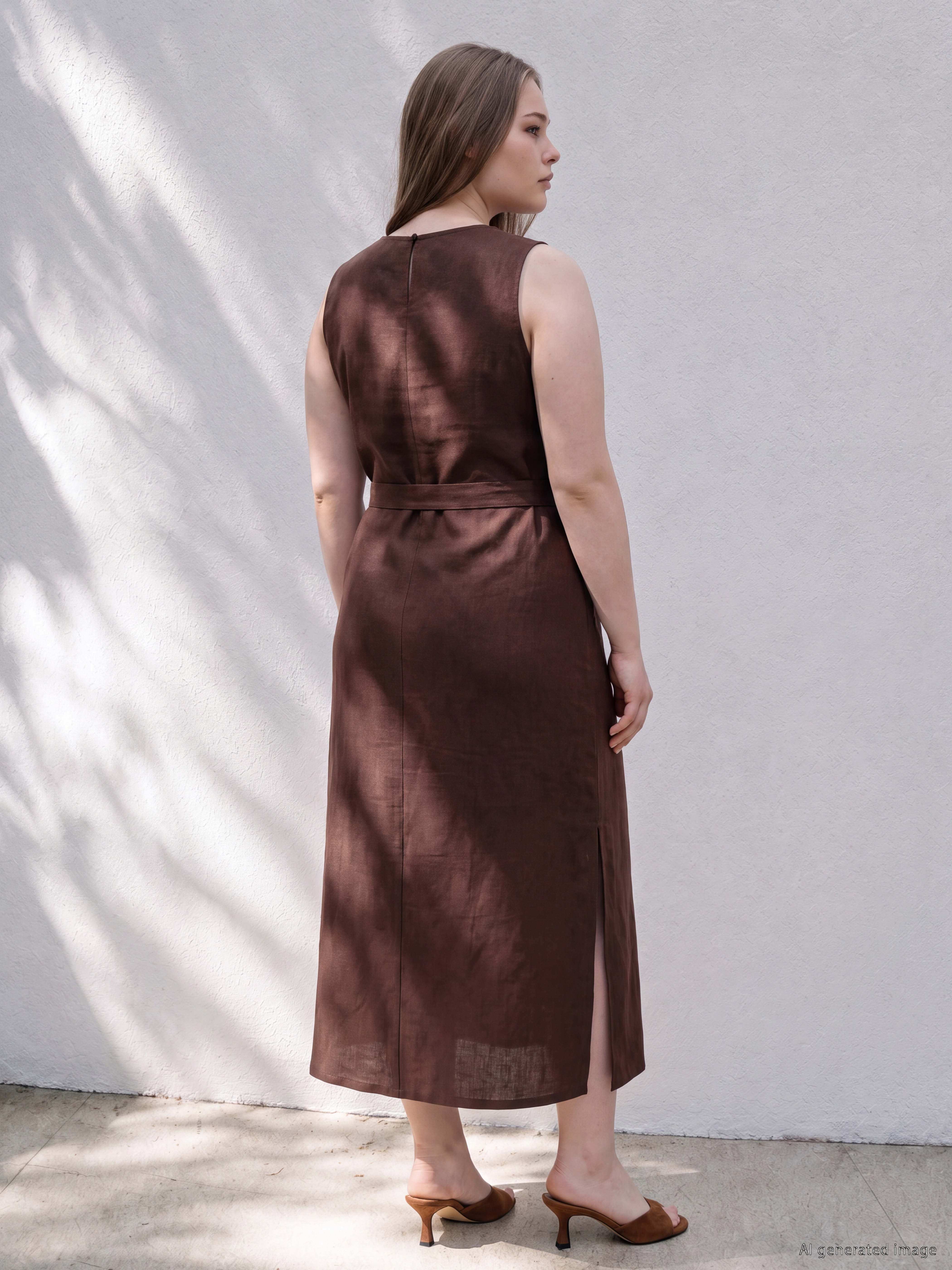 LCW Curve Bisiklet Yaka Kemerli Elbise görsel 3