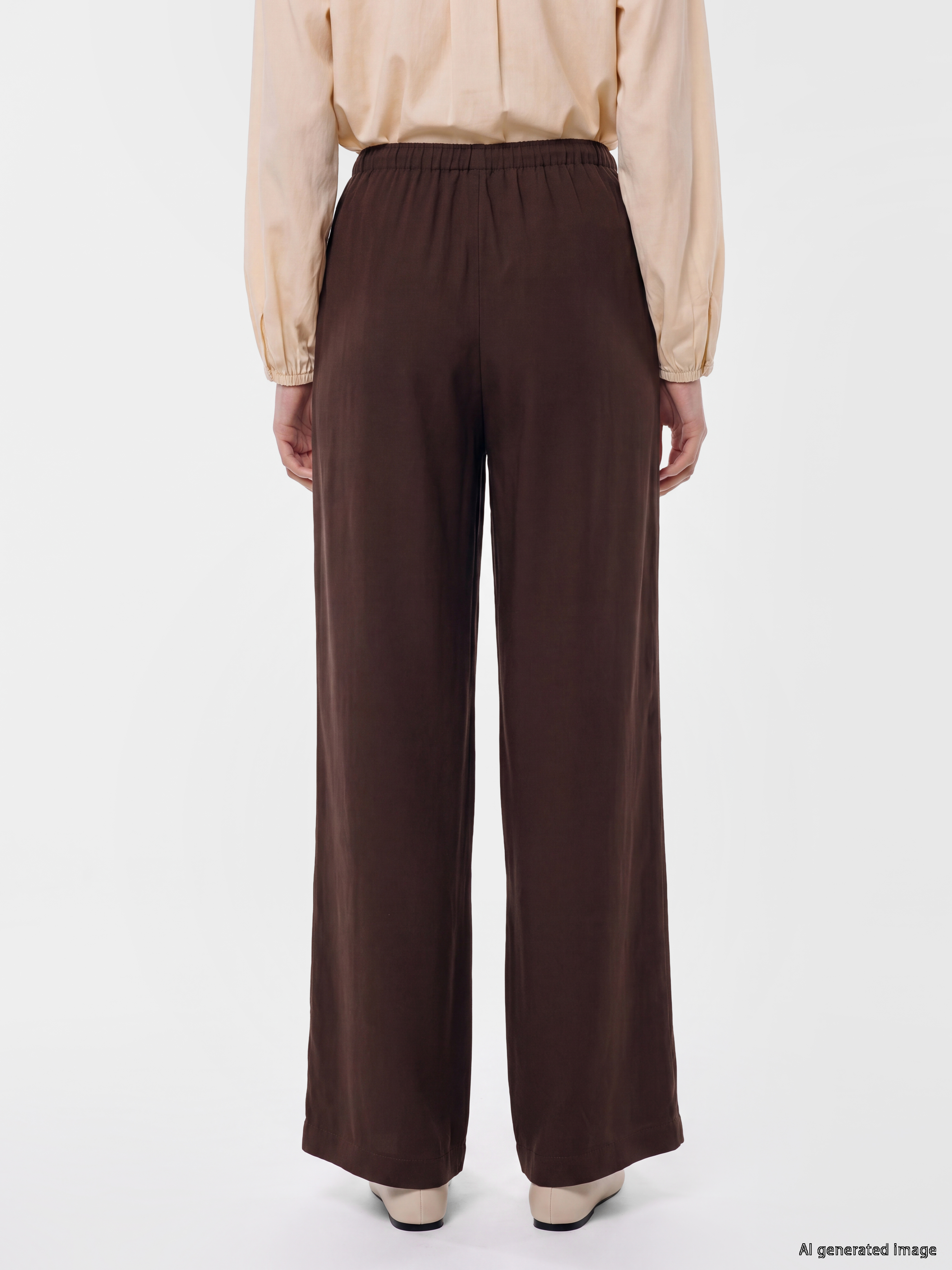 LCW Modest Beli Lastikli Geniş Paça Kadın Pantolon görsel 4