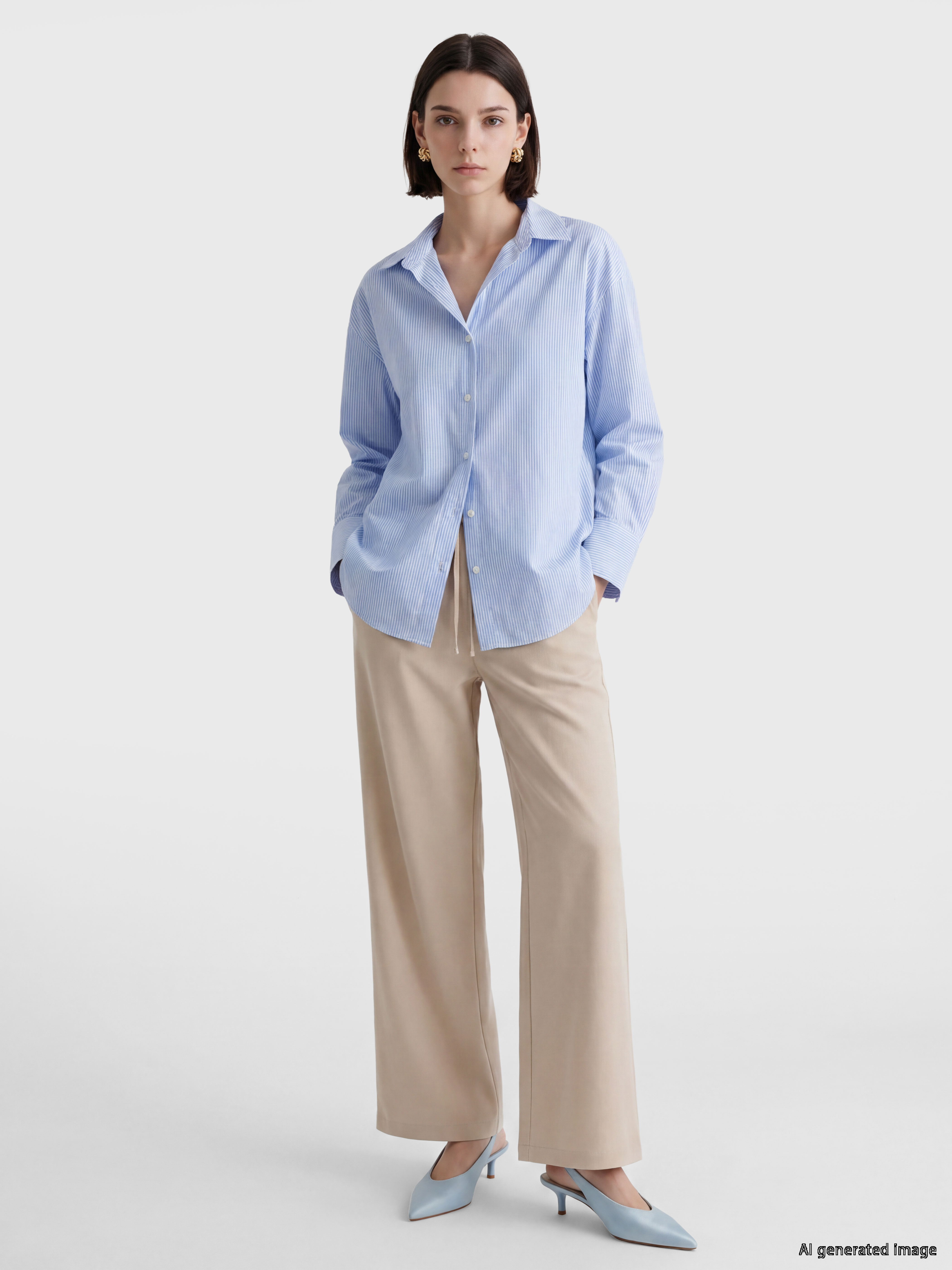 LCW Modest Beli Lastikli Geniş Paça Kadın Pantolon