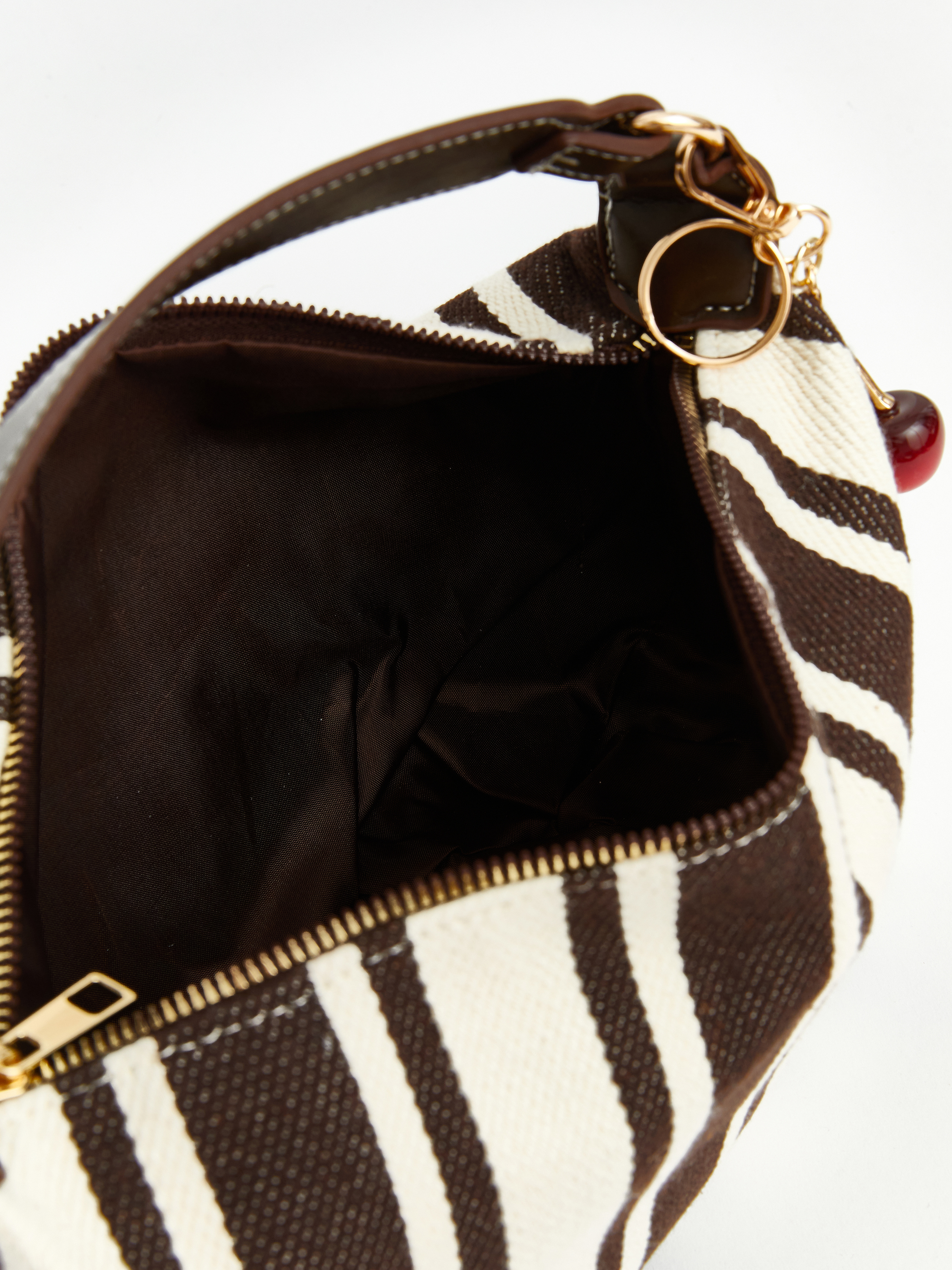 LCW ACCESSORIES Çizgili Kanvas Kadın Omuz Çantası görsel 6