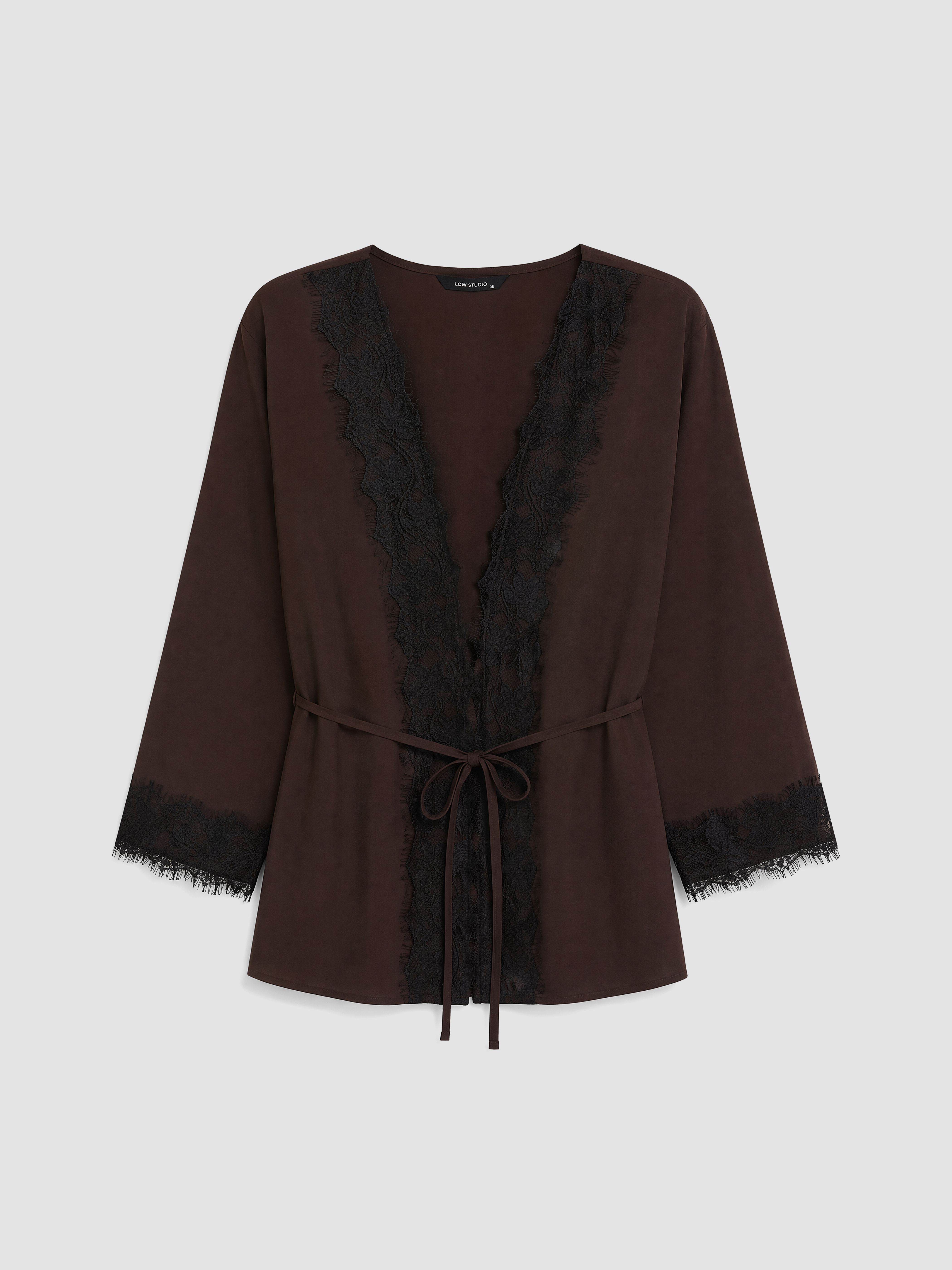 LCW STUDIO Dantel Detaylı Modal Karışımlı Kadın Kimono görsel 5