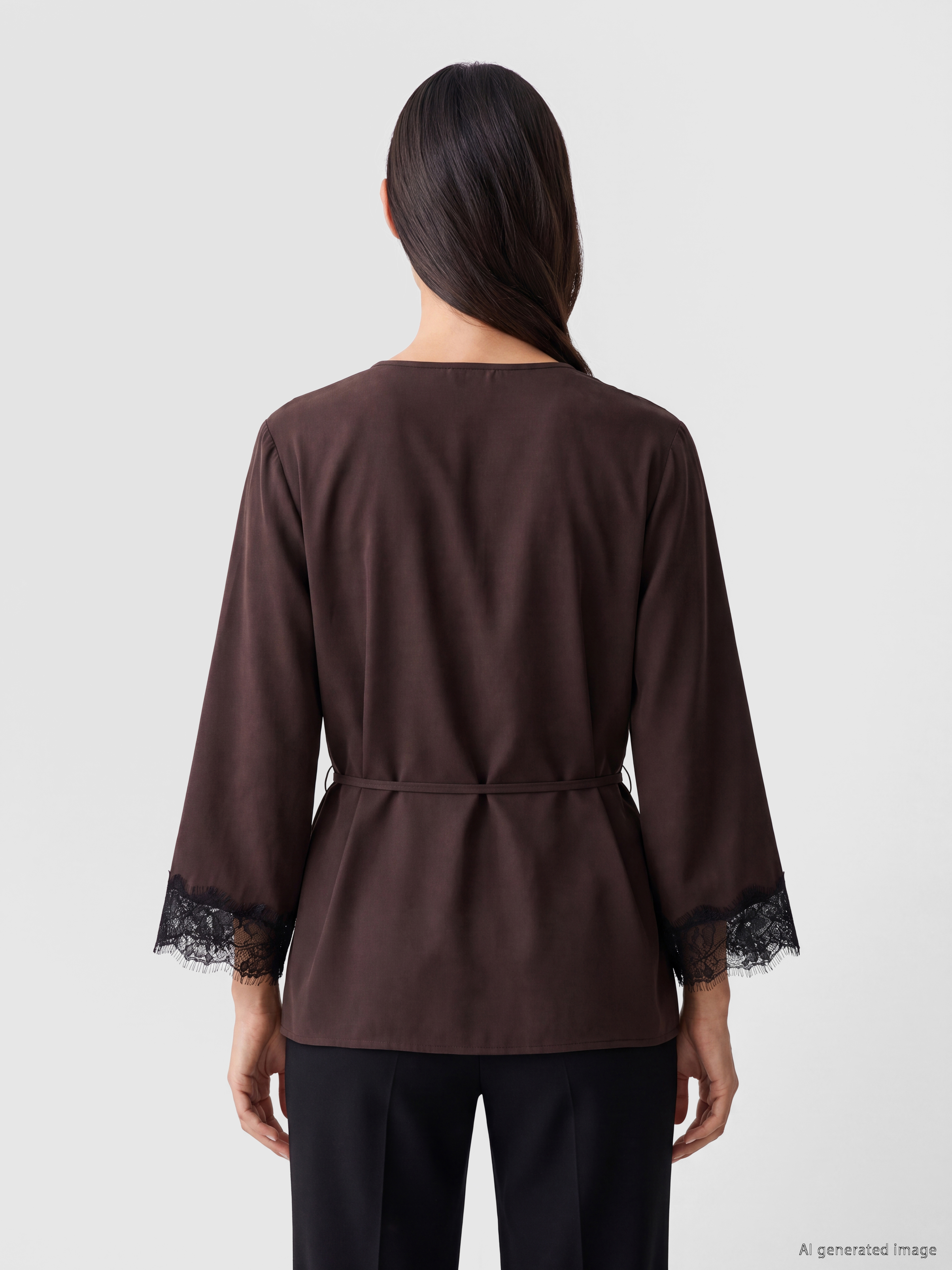 LCW STUDIO Dantel Detaylı Modal Karışımlı Kadın Kimono görsel 4