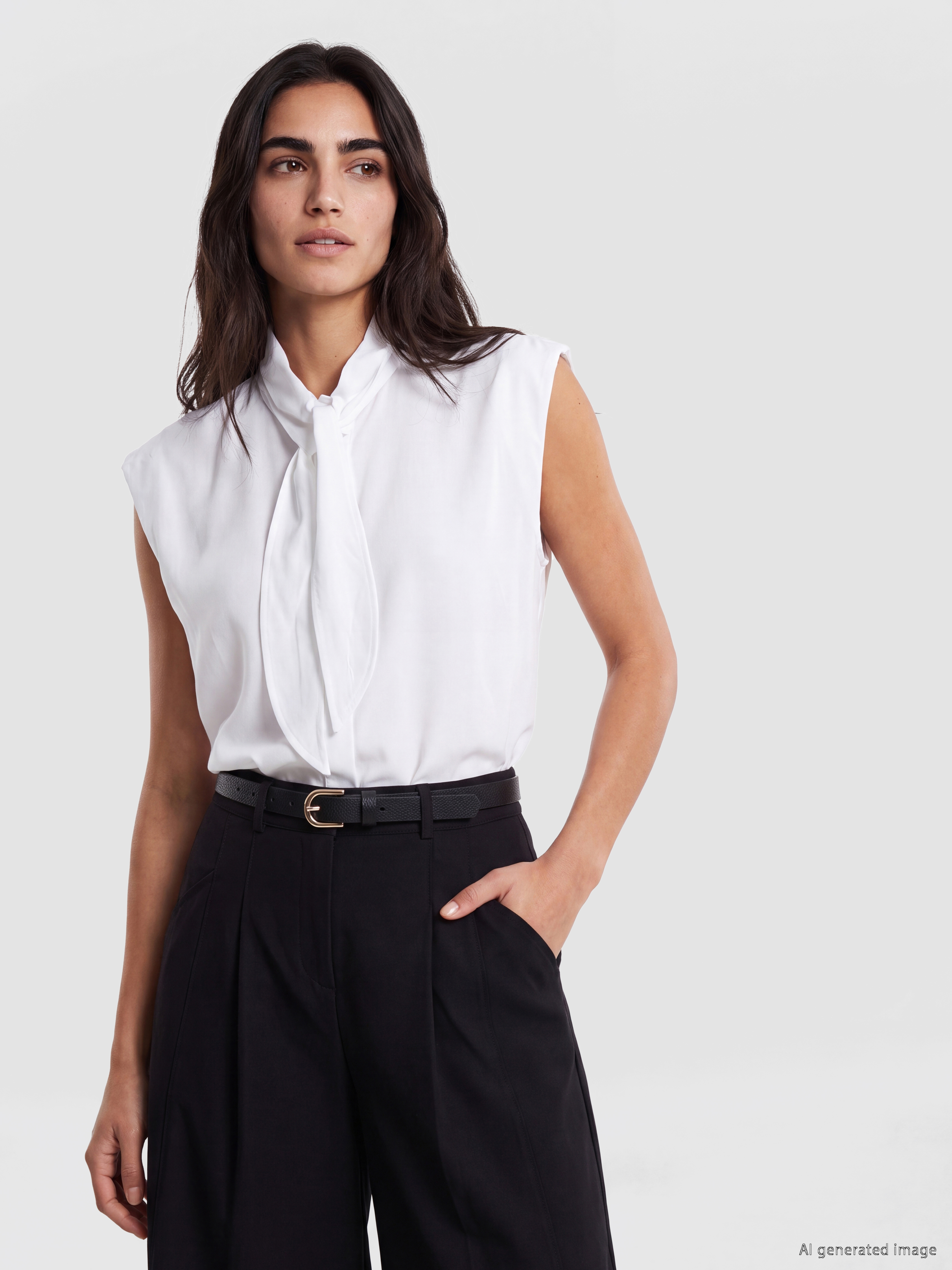 LCW Vision Fular Yaka Oversize Kadın Gömlek