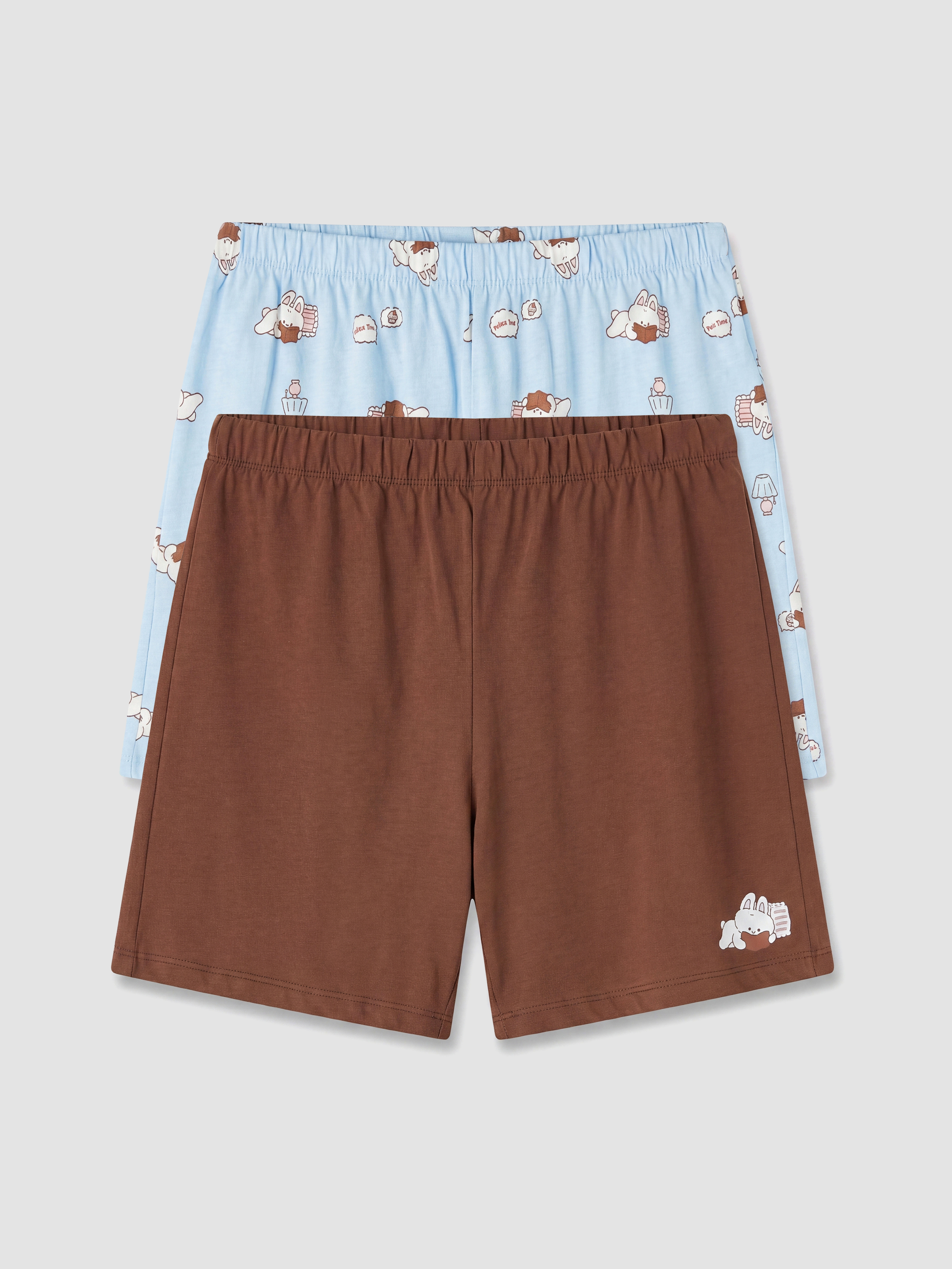 LCW Young Baskılı Kadın Şort Pijama Altı 2'li görsel 5