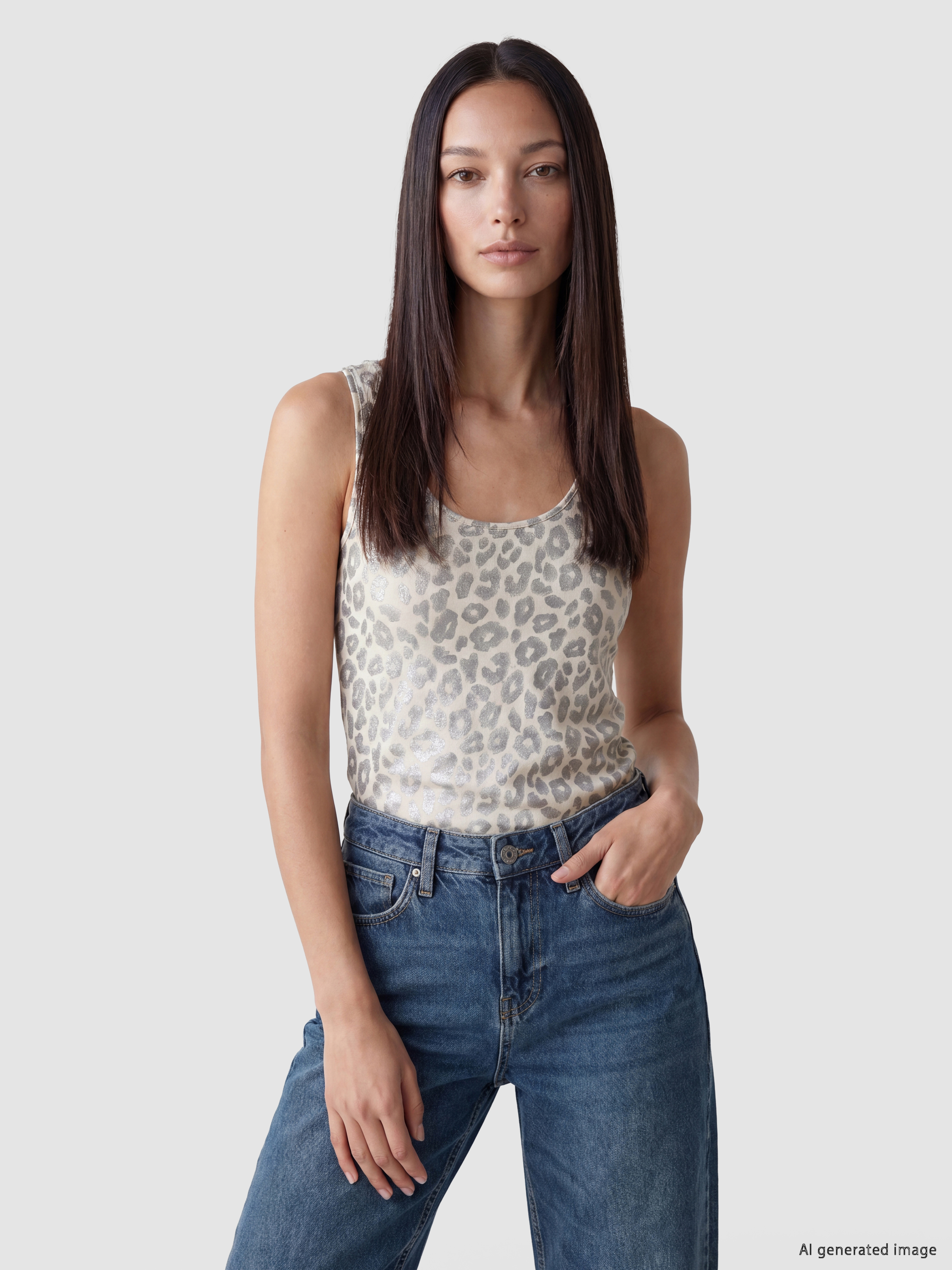 LCW EVERYDAY Leopar Desenli %100 Pamuklu Kadın Atlet