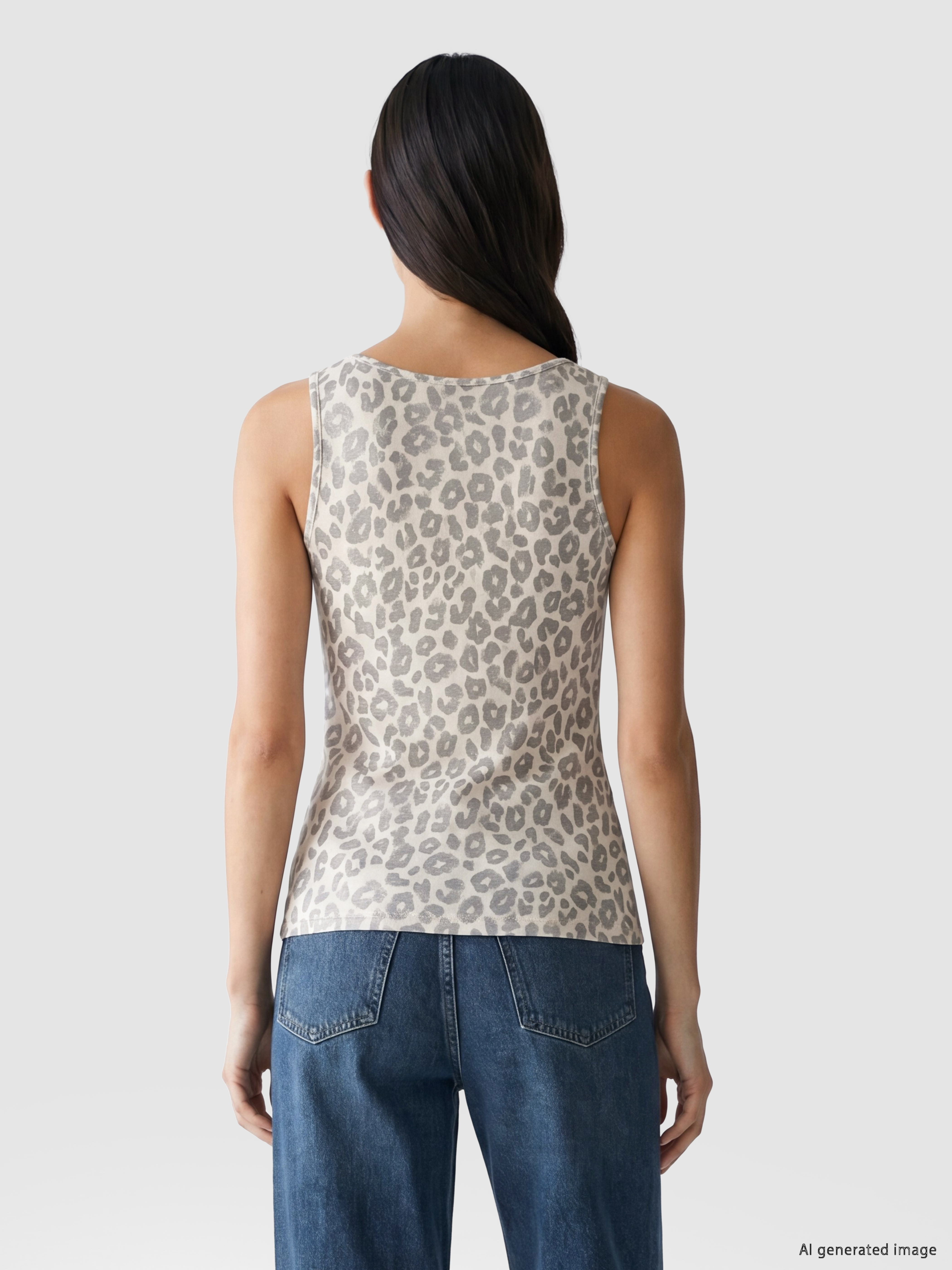 LCW EVERYDAY Leopar Desenli %100 Pamuklu Kadın Atlet görsel 3