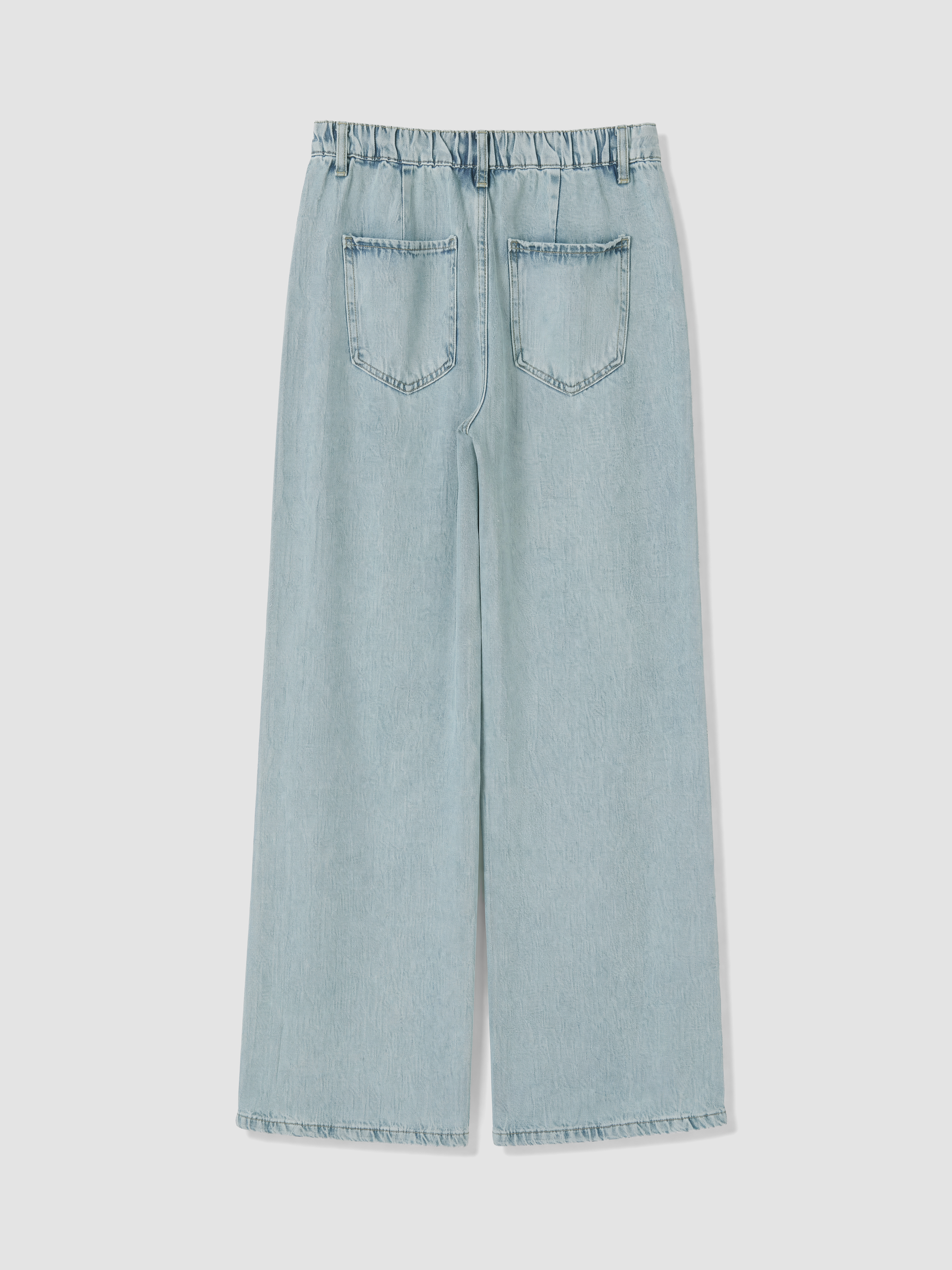 LCW Jeans Beli Lastikli Wideleg Kadın Jean Pantolon görsel 7