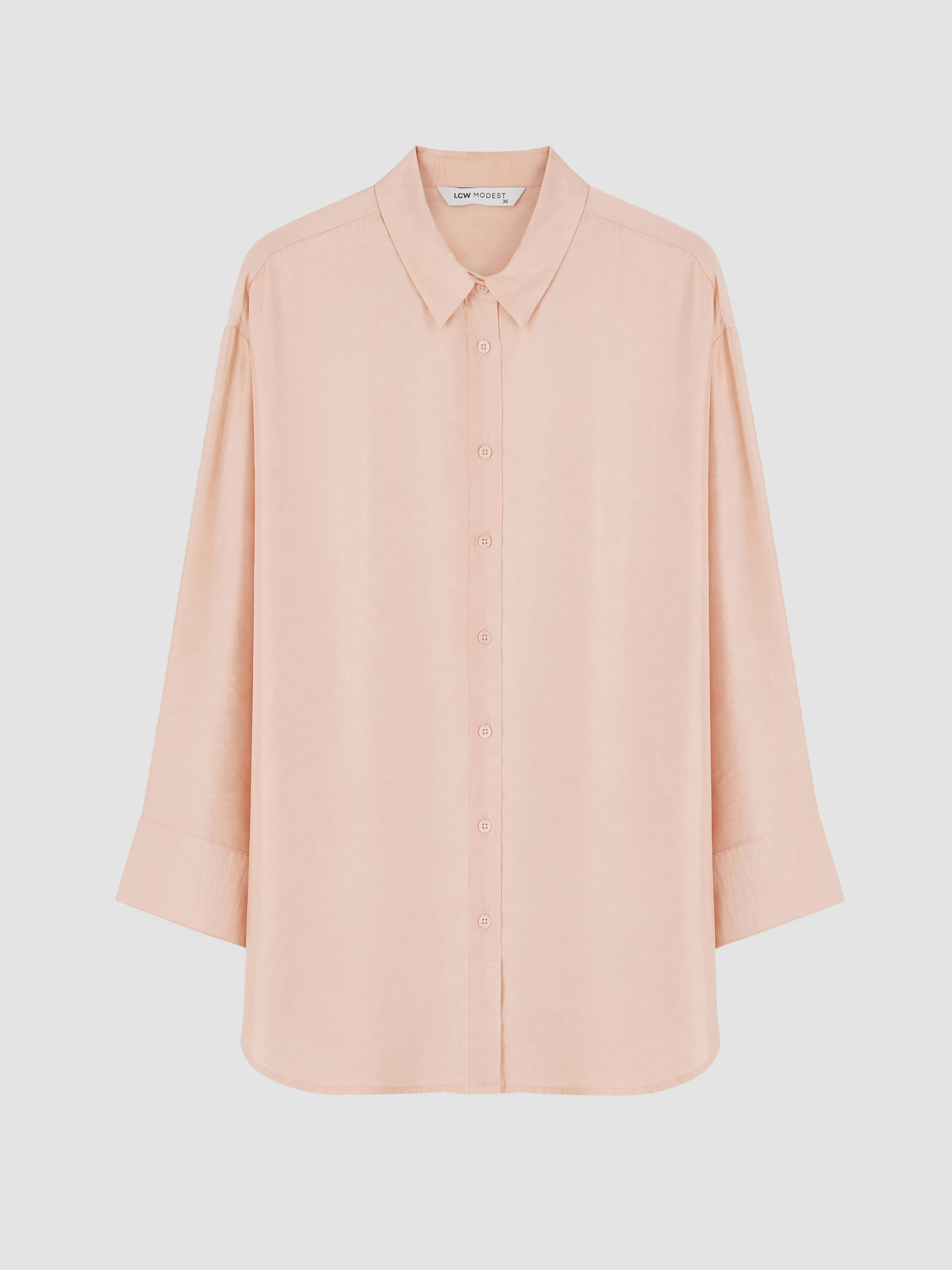 LCW Modest Oversize Kadın Gömlek Tunik görsel 5