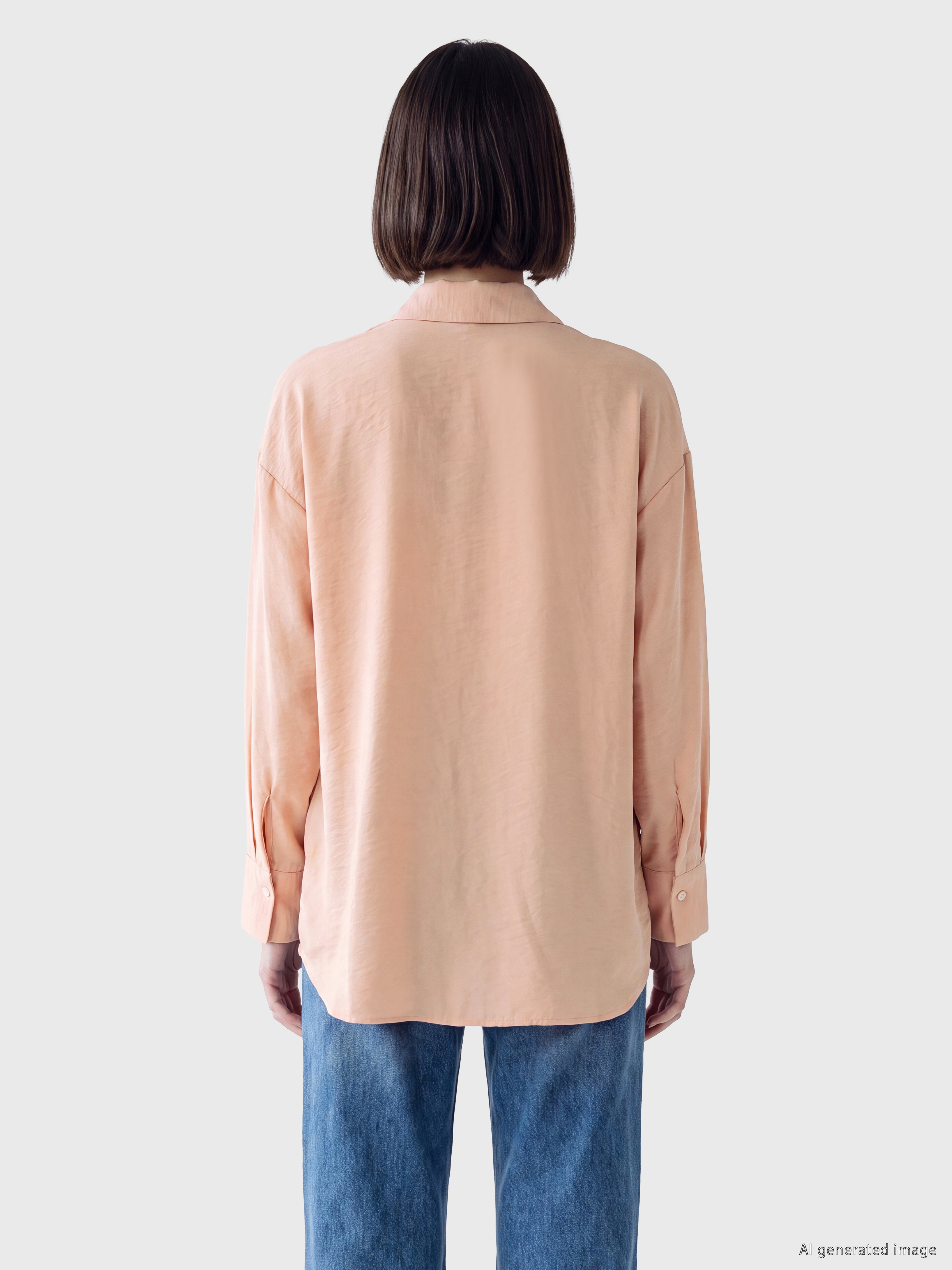 LCW Modest Oversize Kadın Gömlek Tunik görsel 4