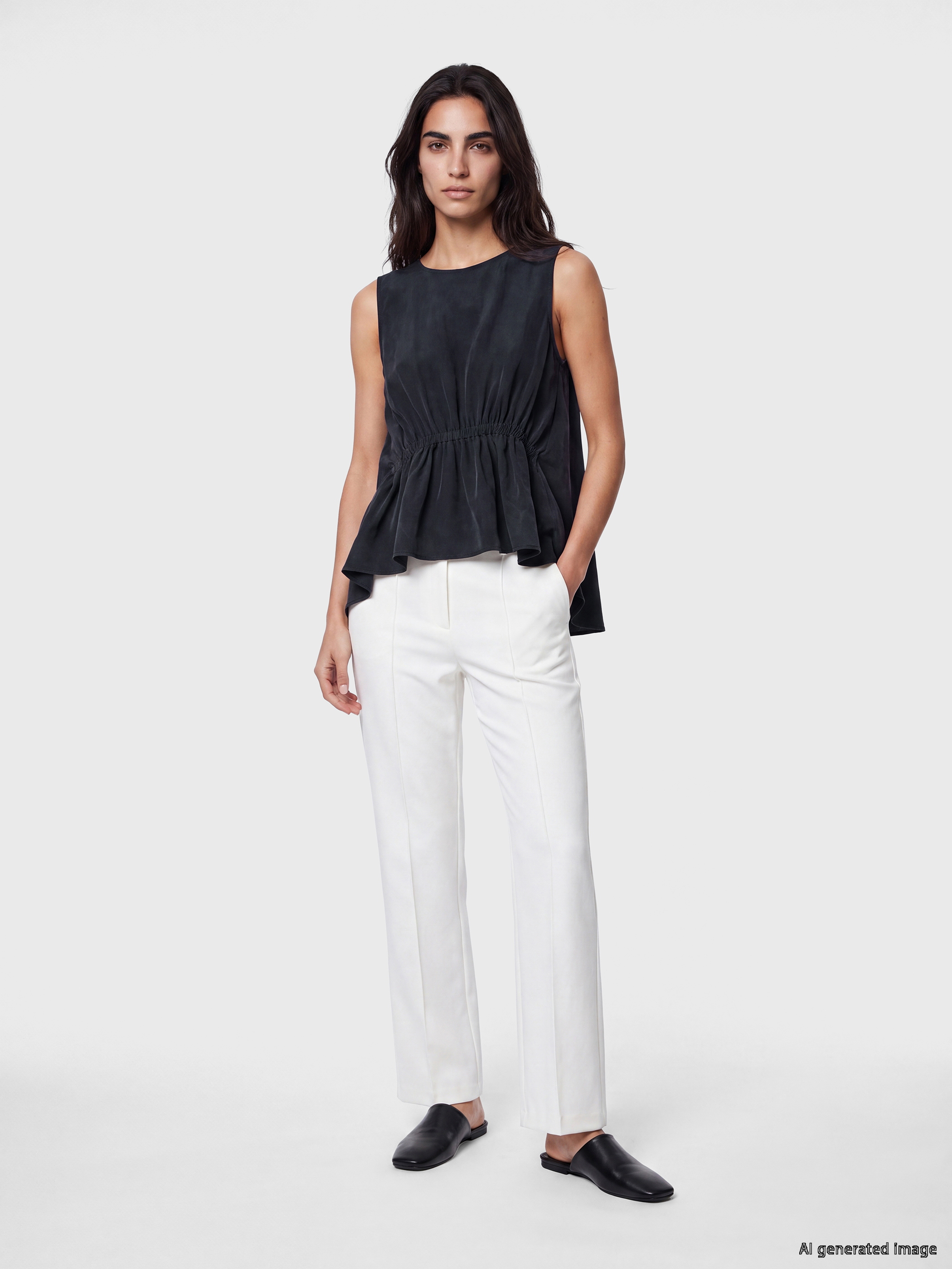 LCW Vision Bisiklet Yaka Peplum Bluz görsel 2
