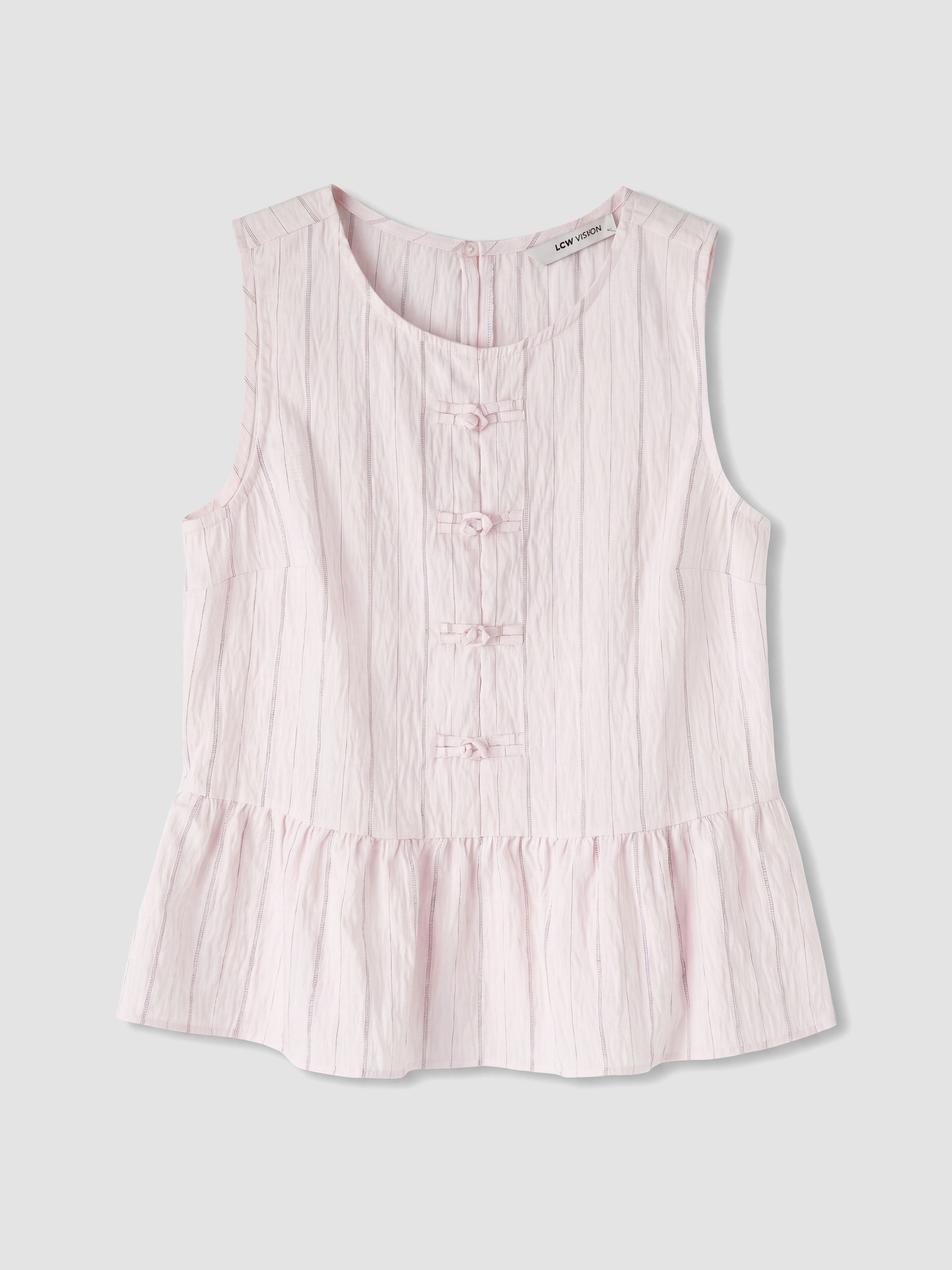 LCW Vision Çizgili Modal Karışımlı Peplum Bluz görsel 5