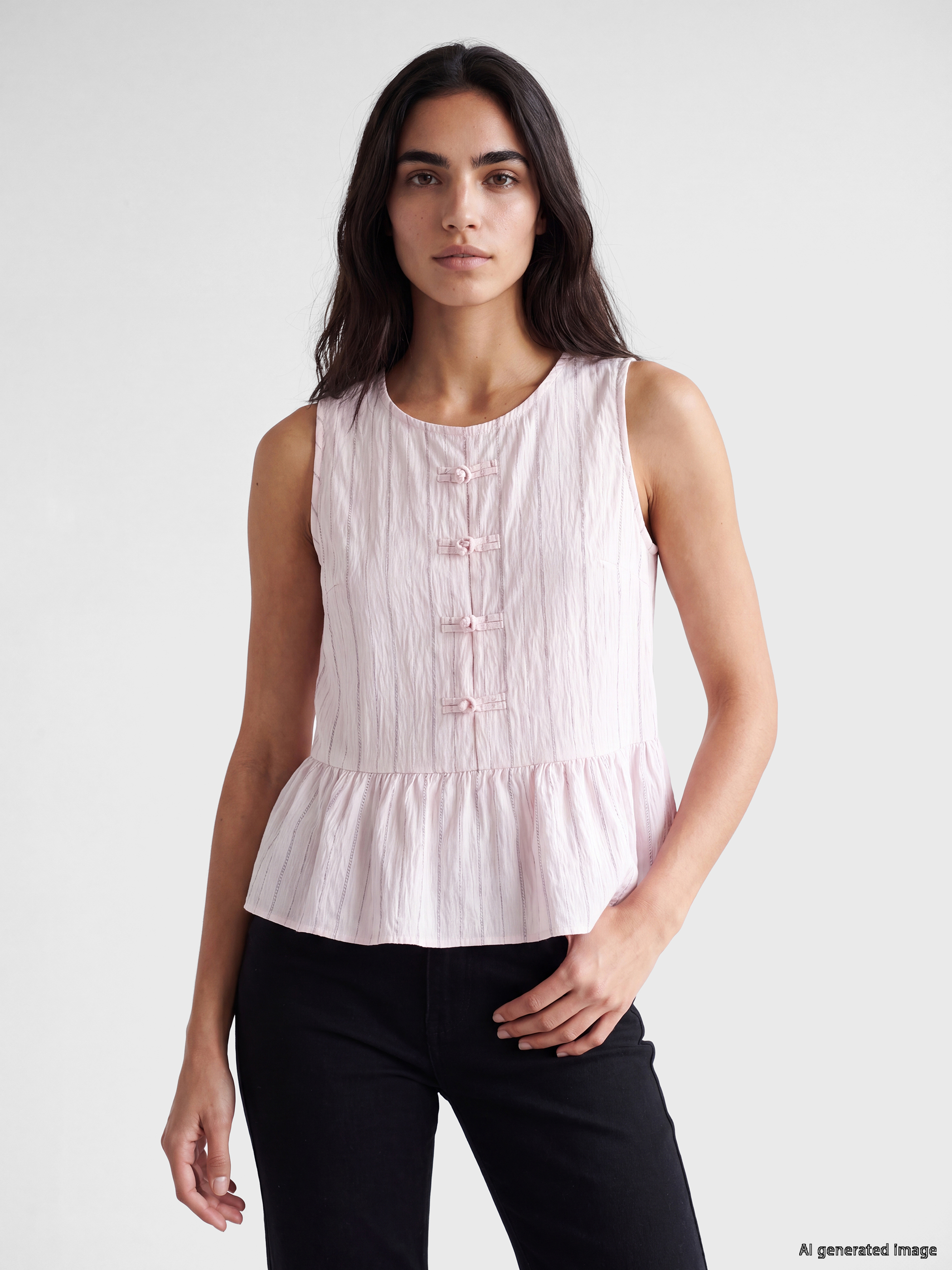 LCW Vision Çizgili Modal Karışımlı Peplum Bluz