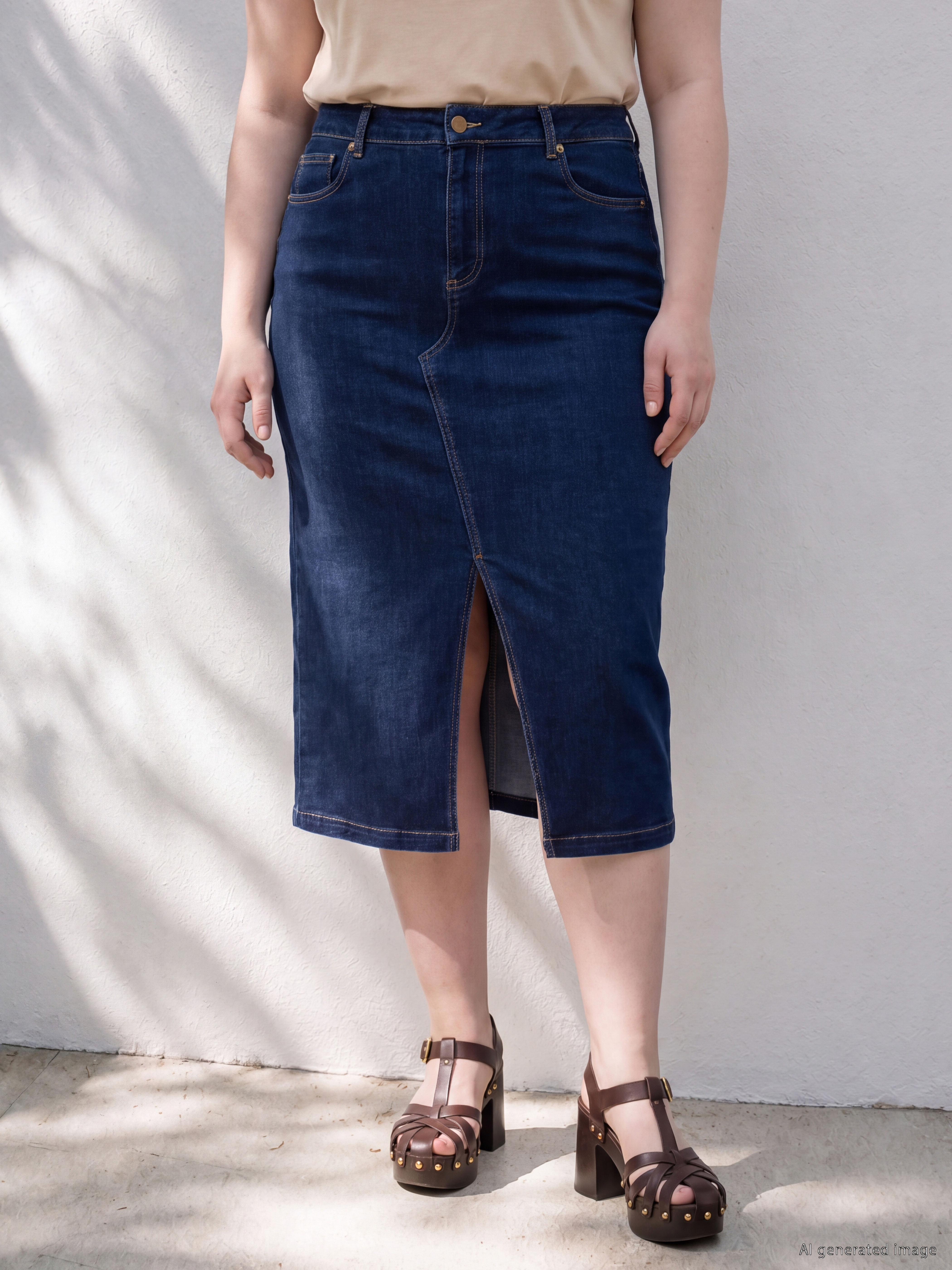 LCW Curve Büyük Beden Regular Fit Jean Etek görsel 2