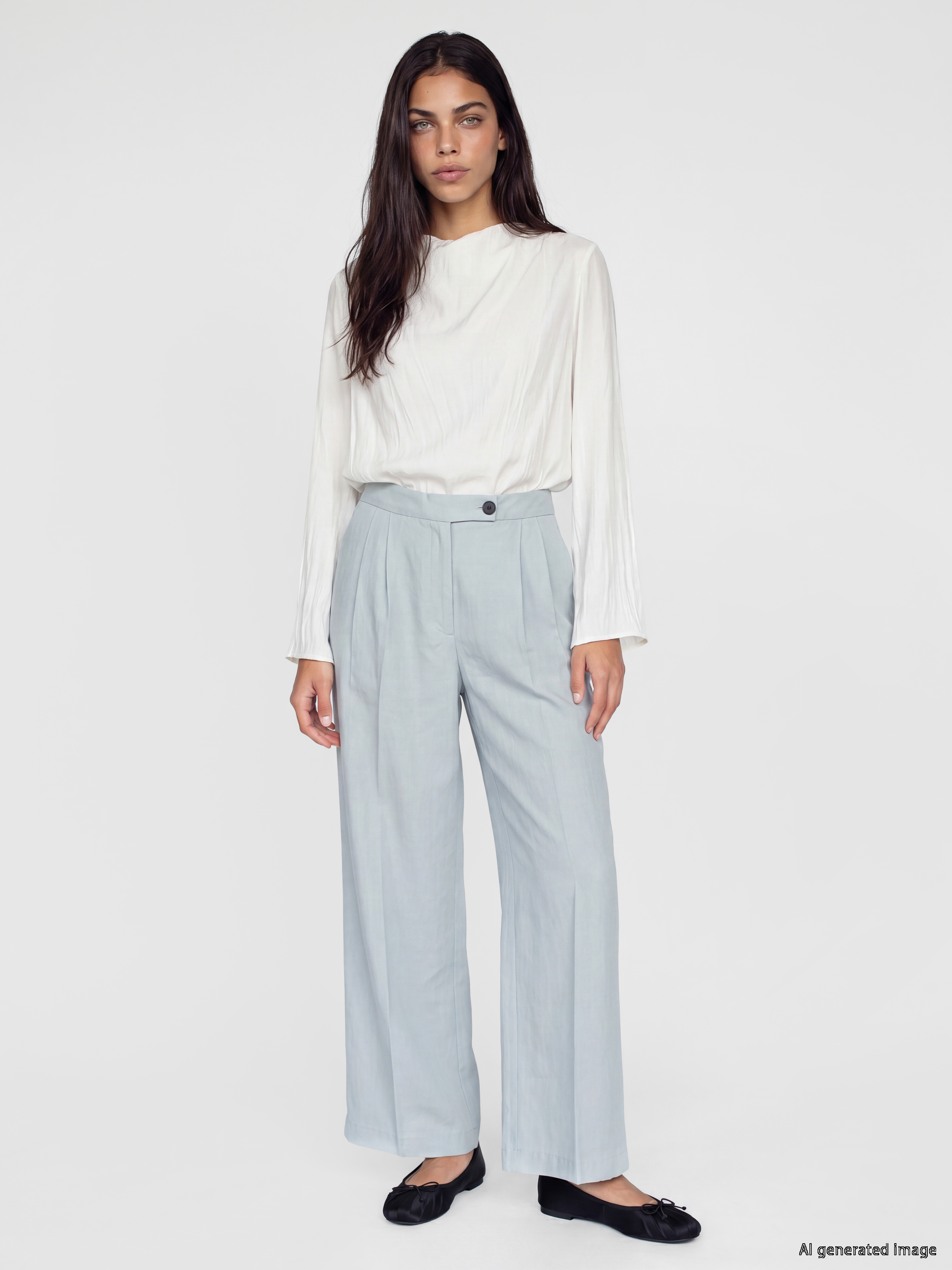 LCW Modest Loose Fit Kadın Pileli Kumaş Pantolon
