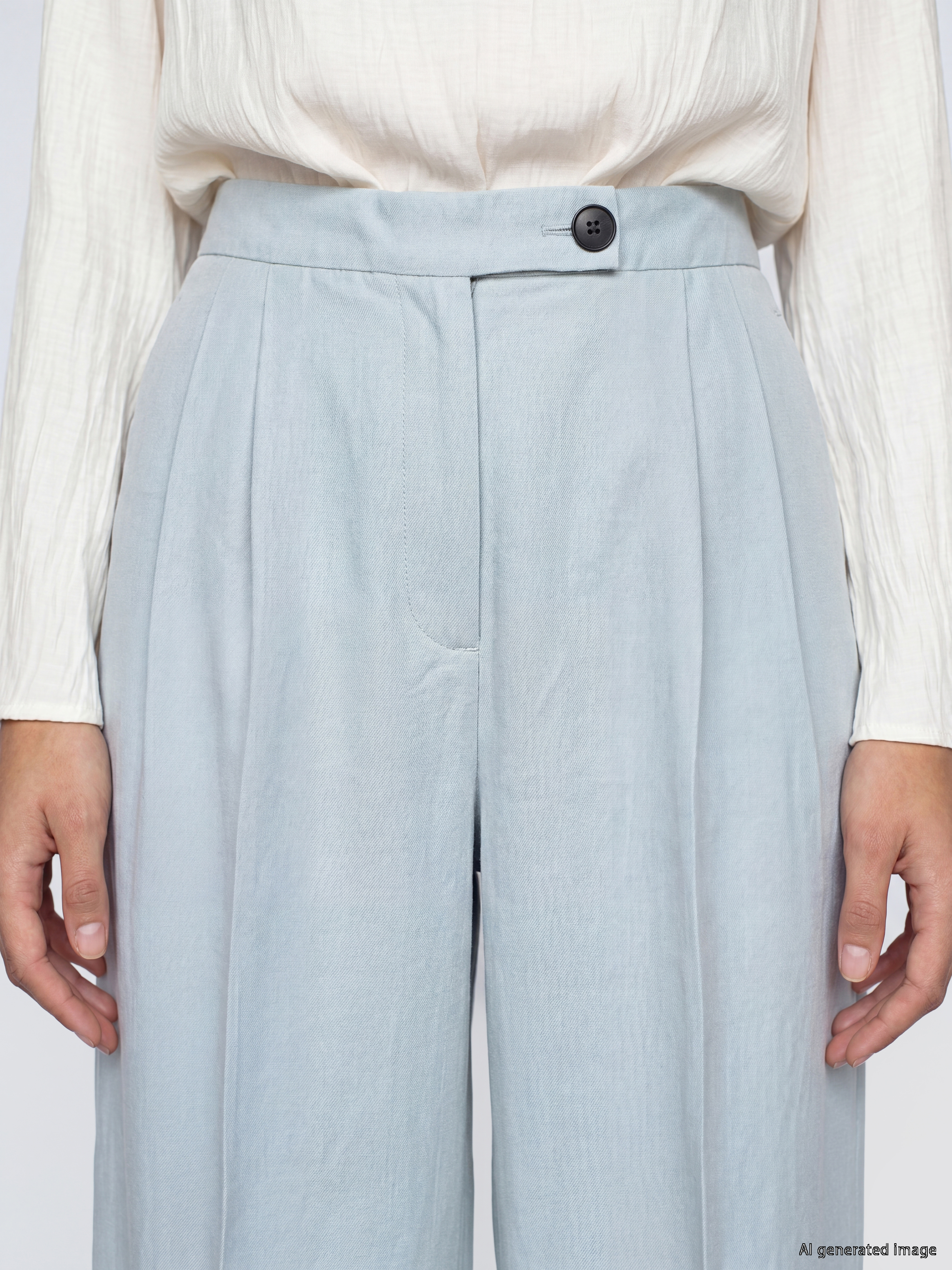 LCW Modest Loose Fit Kadın Pileli Kumaş Pantolon görsel 3
