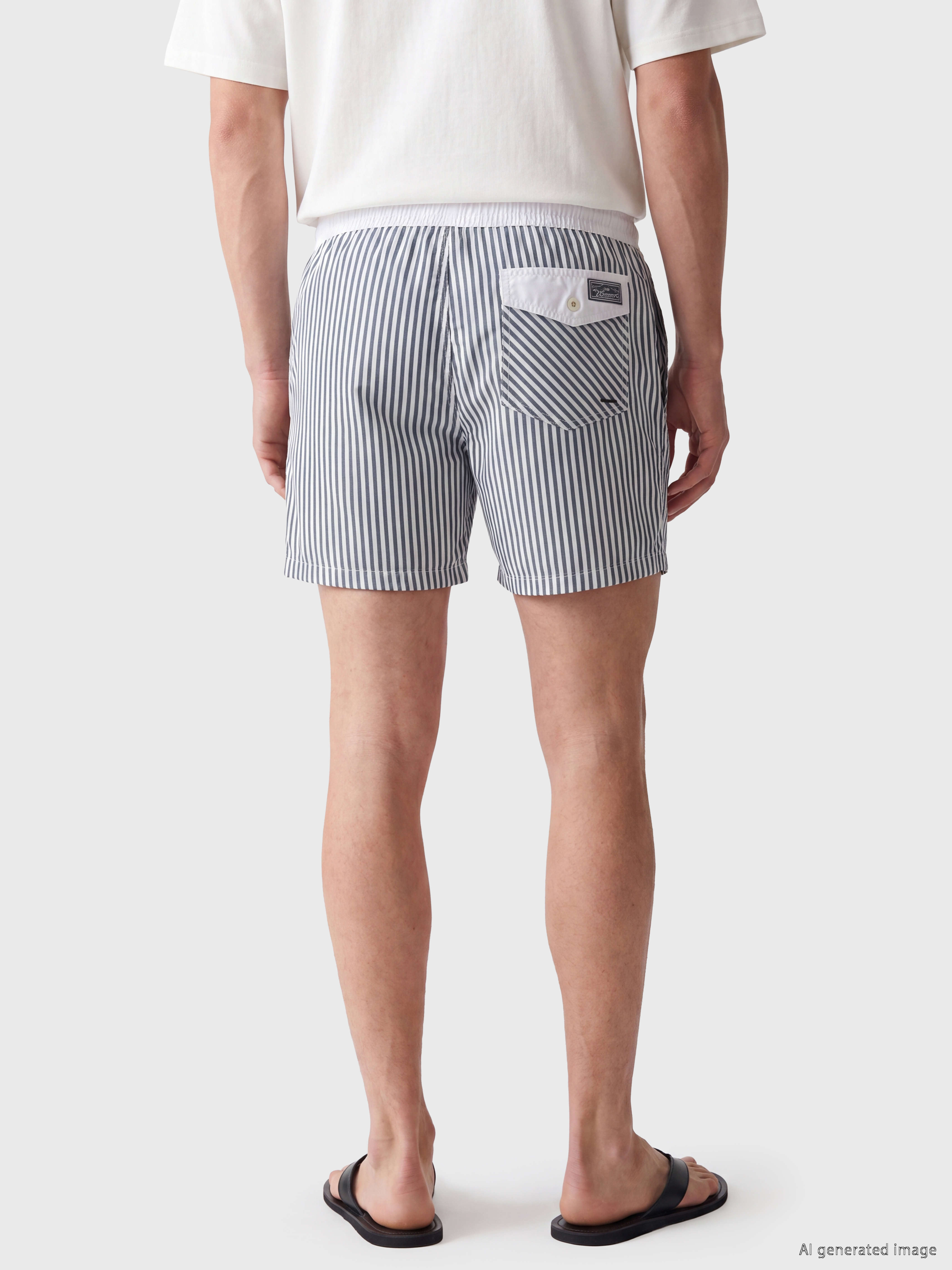 LCW SWIMWEAR Kısa Boy Çizgili Erkek Deniz Şortu görsel 4