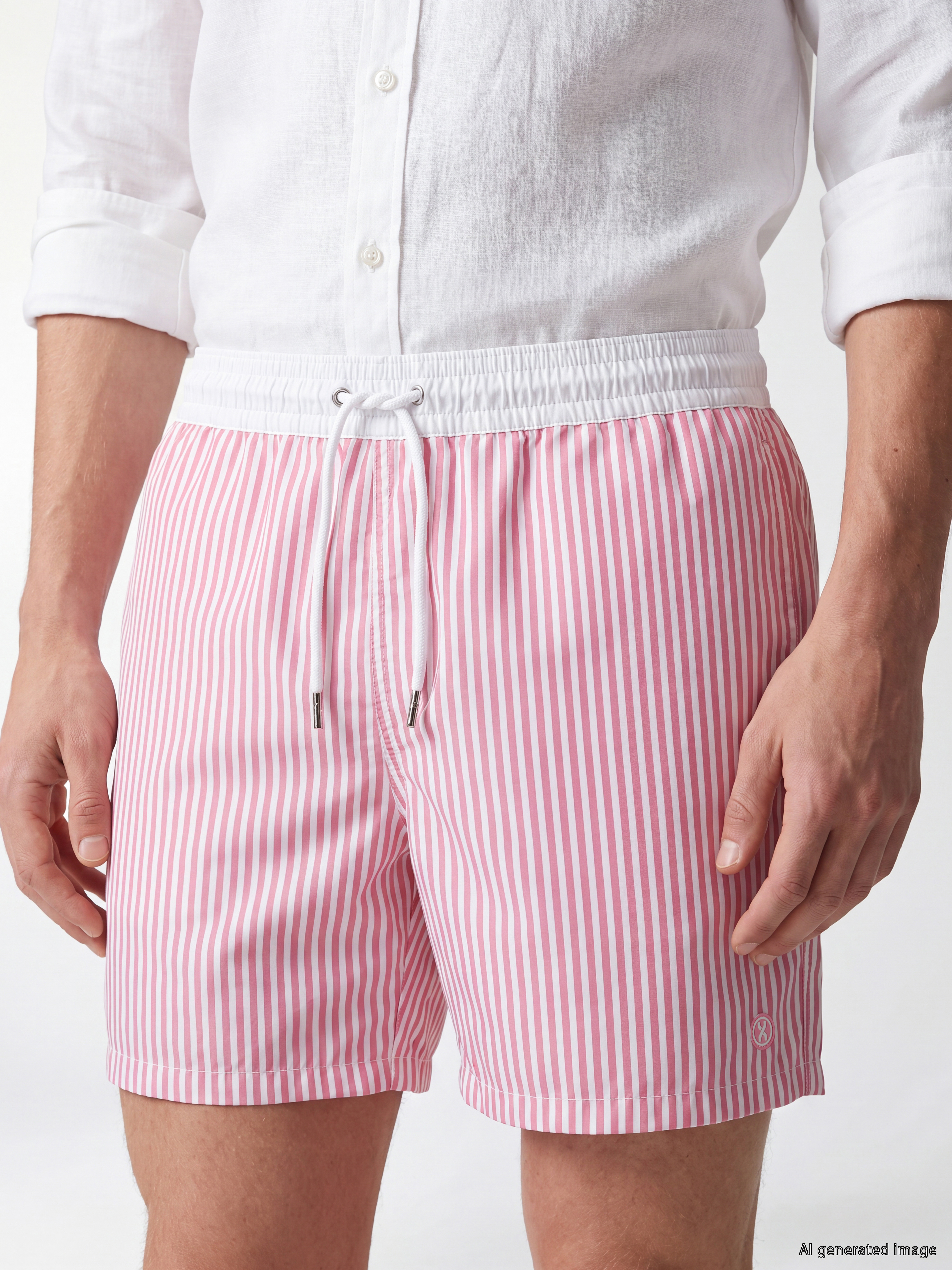 LCW SWIMWEAR Kısa Boy Çizgili Erkek Deniz Şortu görsel 3