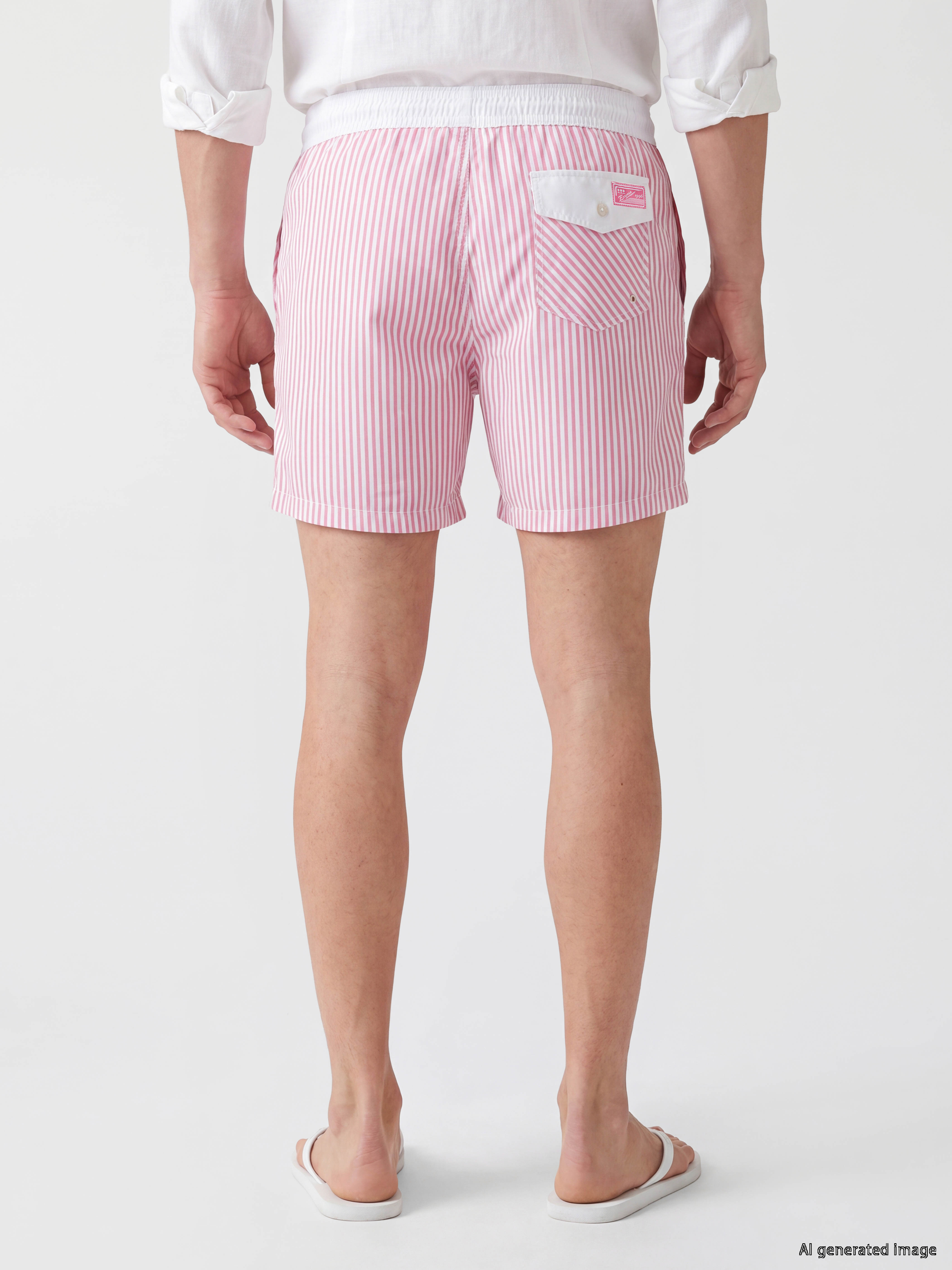 LCW SWIMWEAR Kısa Boy Çizgili Erkek Deniz Şortu görsel 4