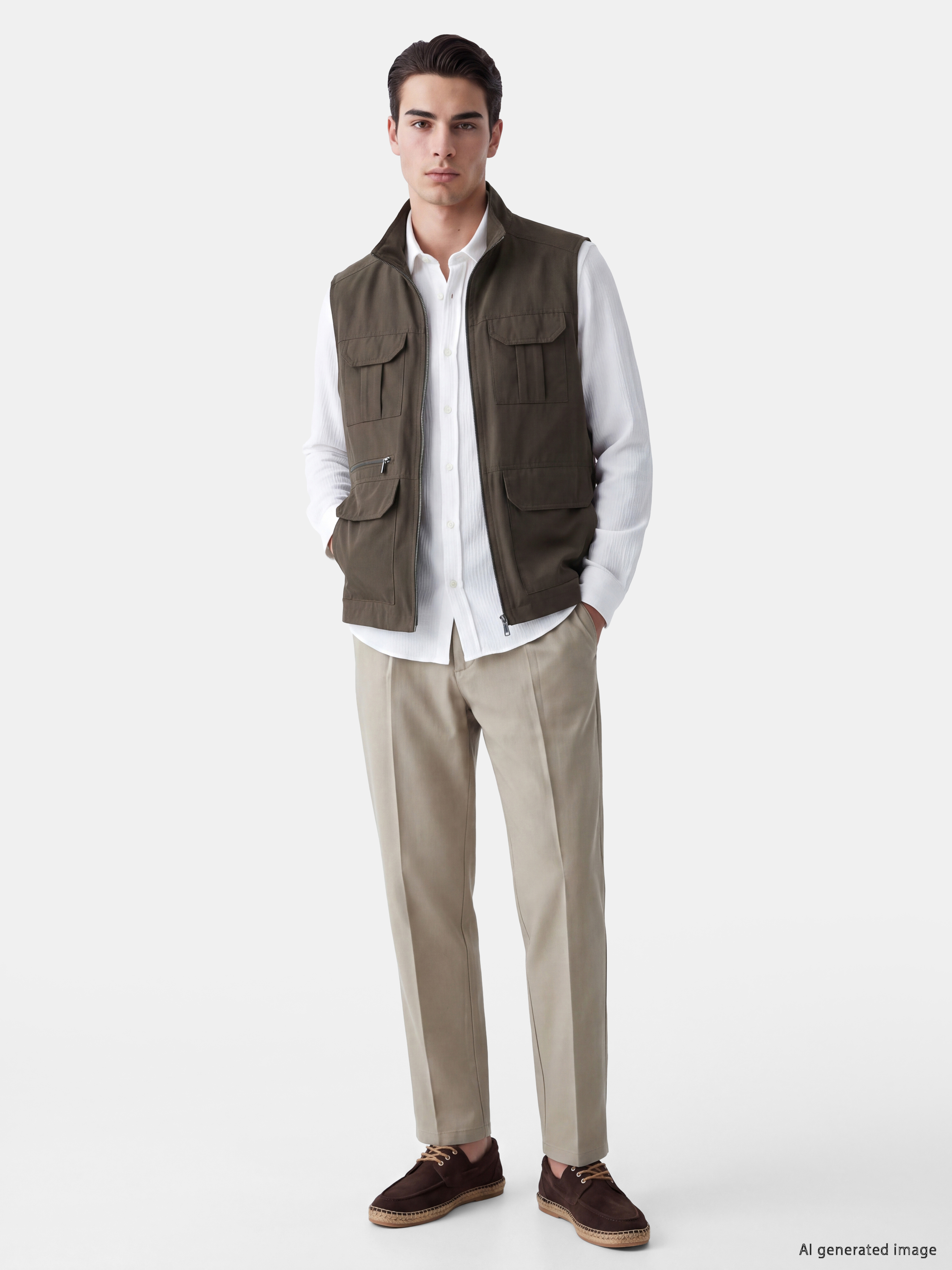 LCWAIKIKI Classic Regular Fit Dik Yaka Erkek Avcı Yeleği görsel 2