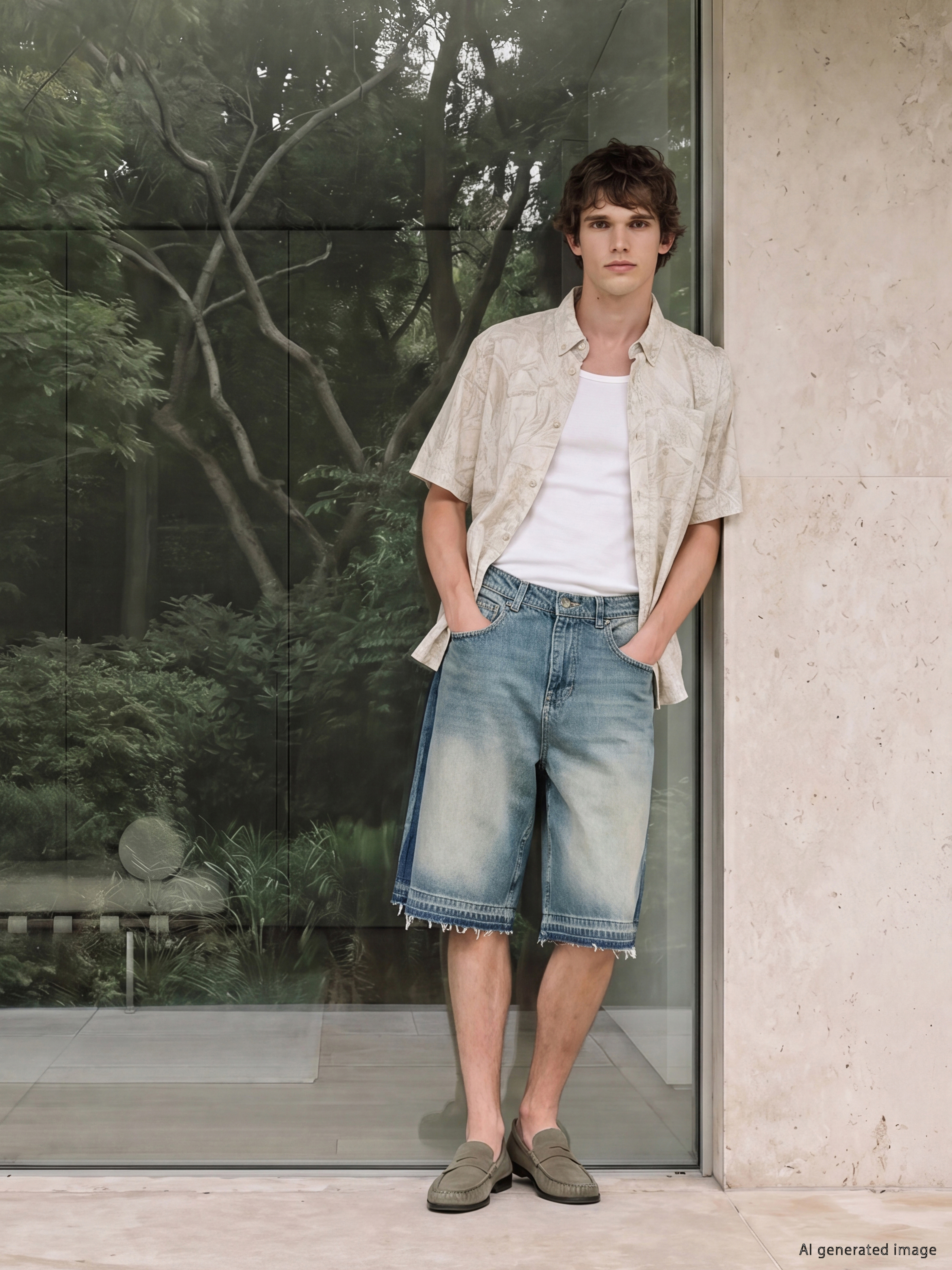 XSIDE Loose Fit Erkek Jean Şort