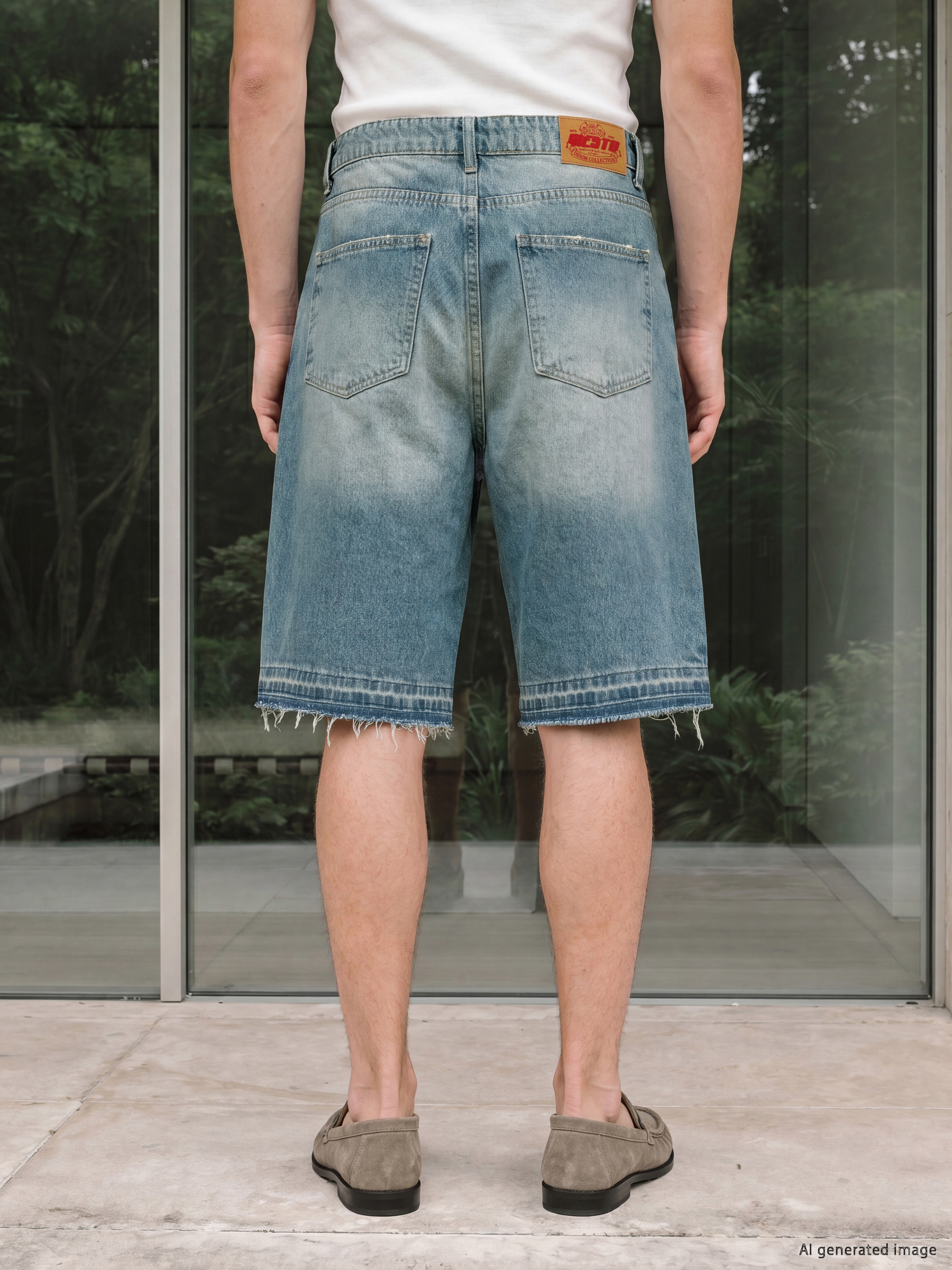 XSIDE Loose Fit Erkek Jean Şort görsel 4