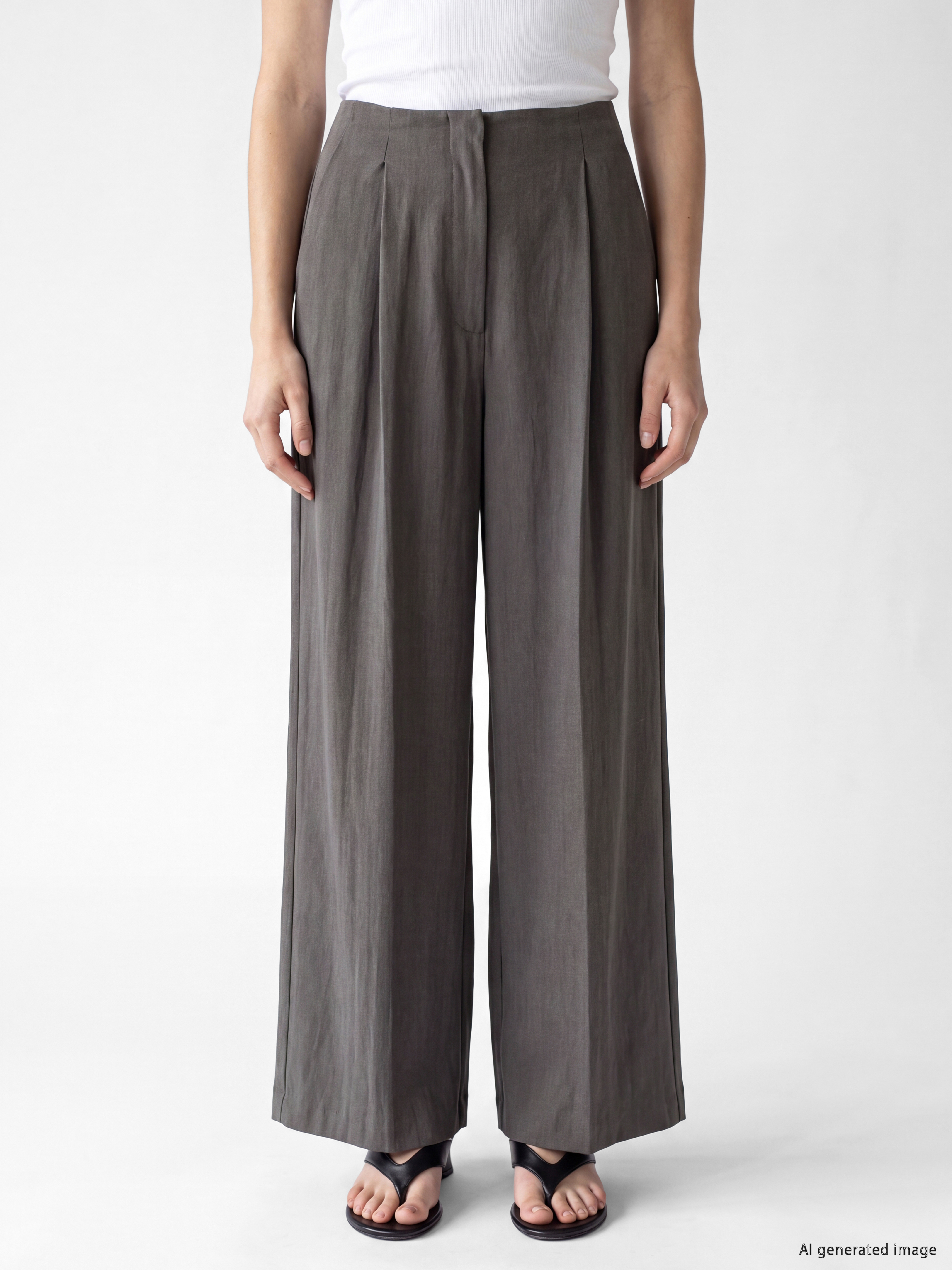 LCW Modest Loose Fit Kadın Pileli Kumaş Pantolon görsel 2