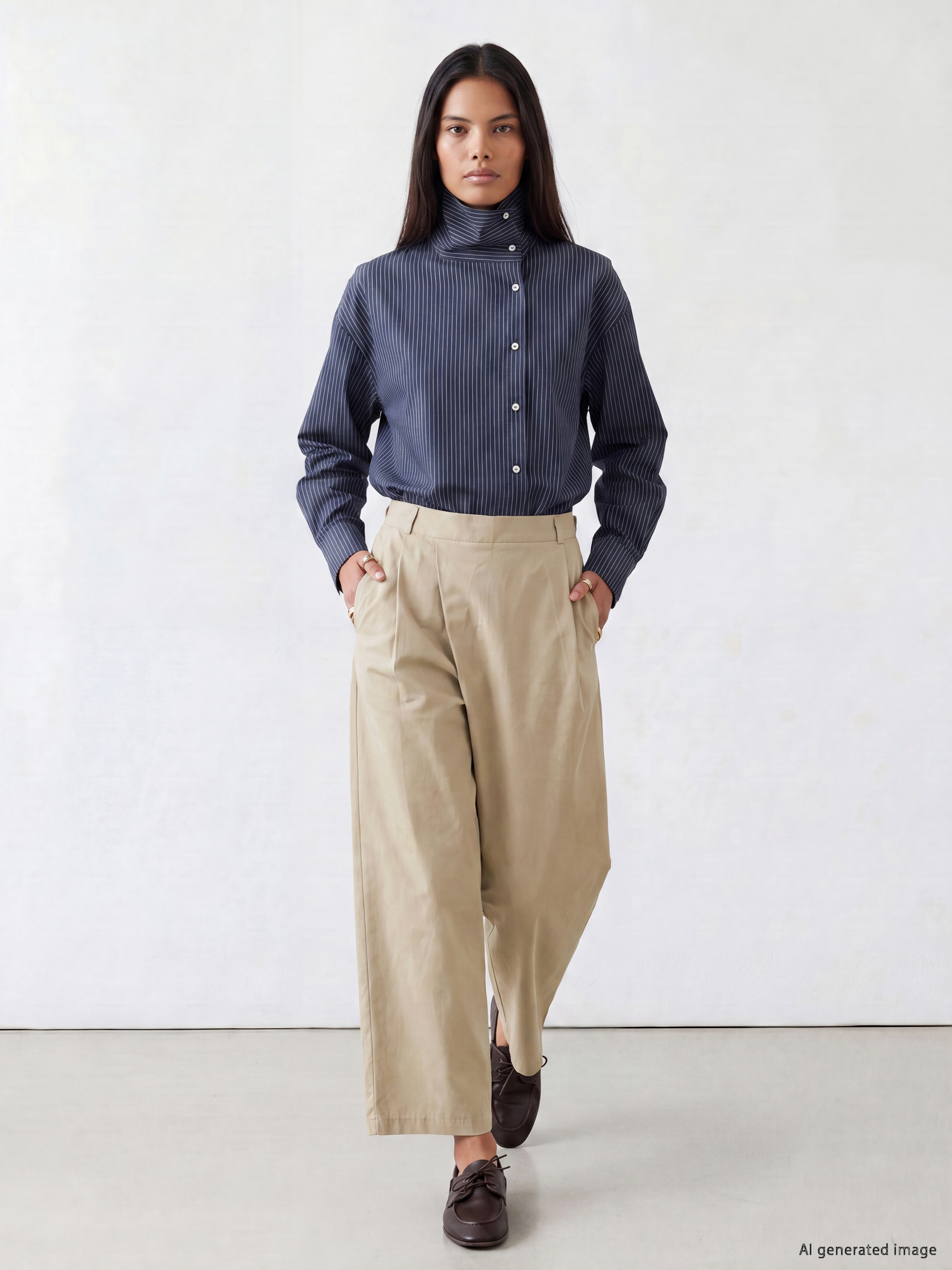 LCW Modest Regular Fit Asimetrik Dökümlü Kadın Pantolon