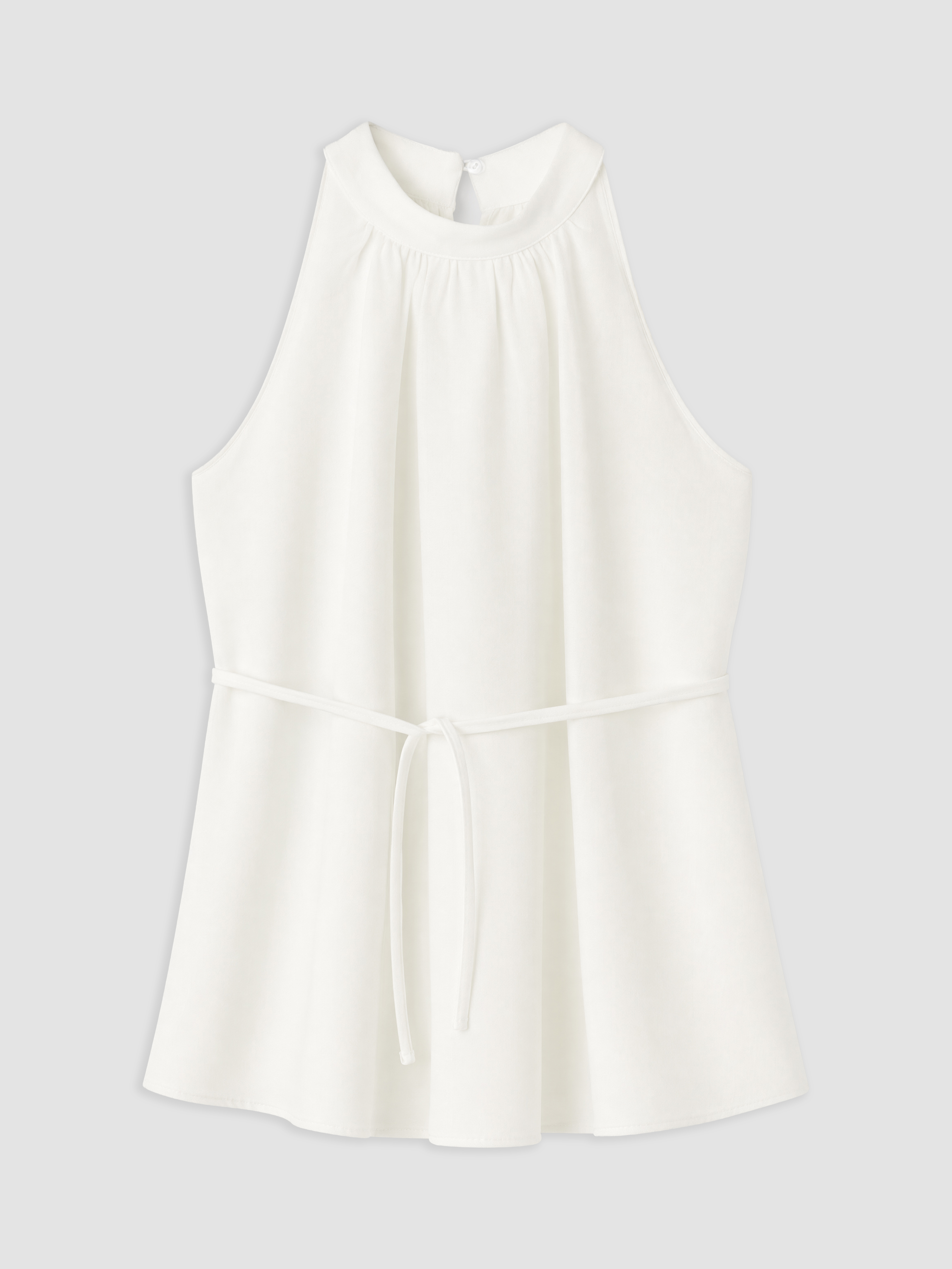 LCW Comfort Halter Yaka Beli Kuşaklı Oversize Bluz görsel 5